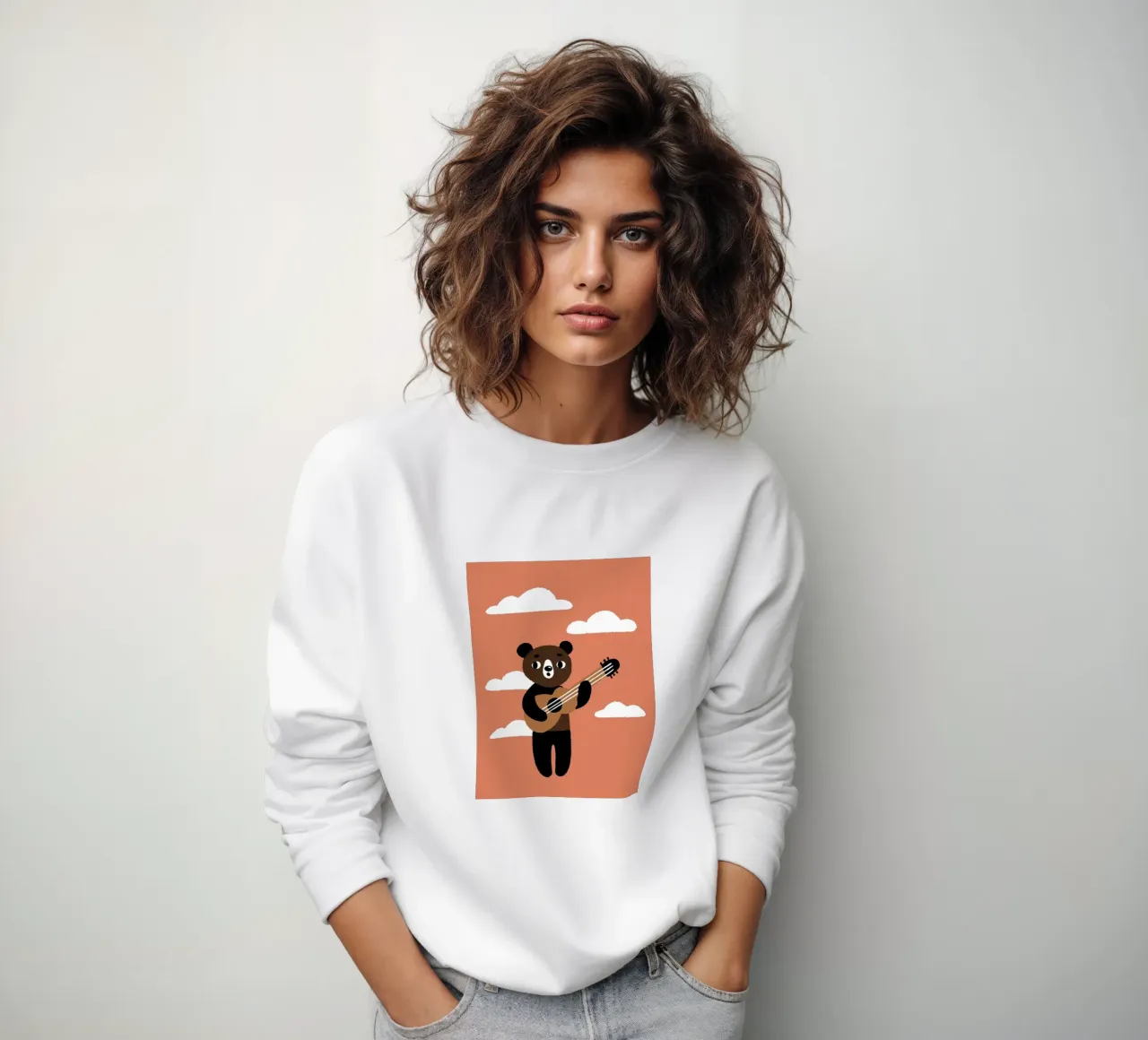 Bear with a Guitar sweatshirt by TRENDY POSTER SHOP