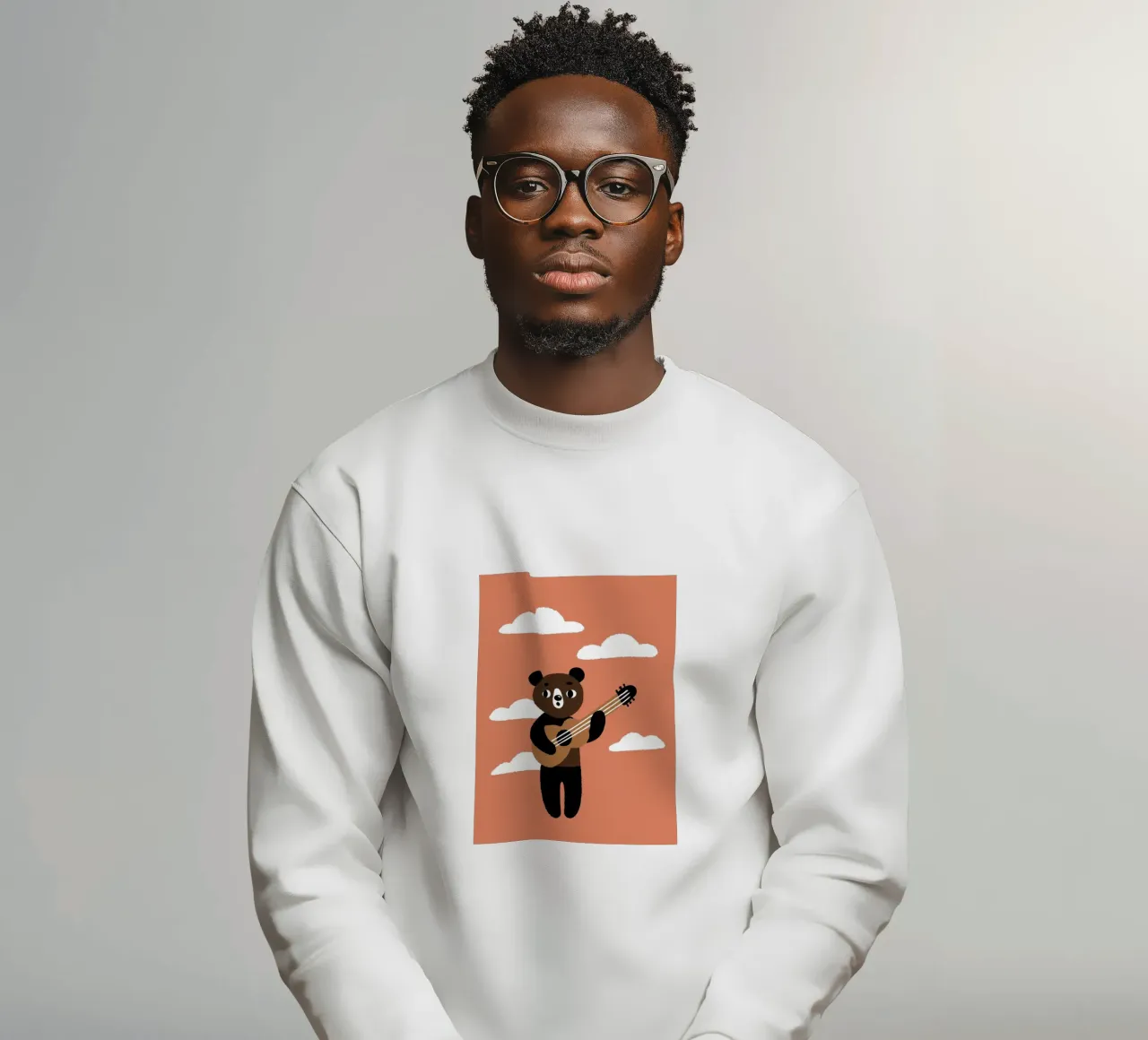 Bear with a Guitar sweatshirt by TRENDY POSTER SHOP