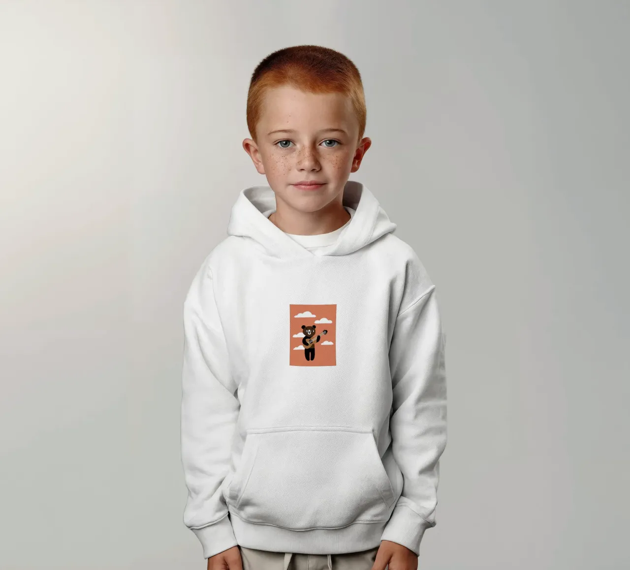 Orso con chitarra felpa bambino con cappuccio da TRENDY POSTER SHOP