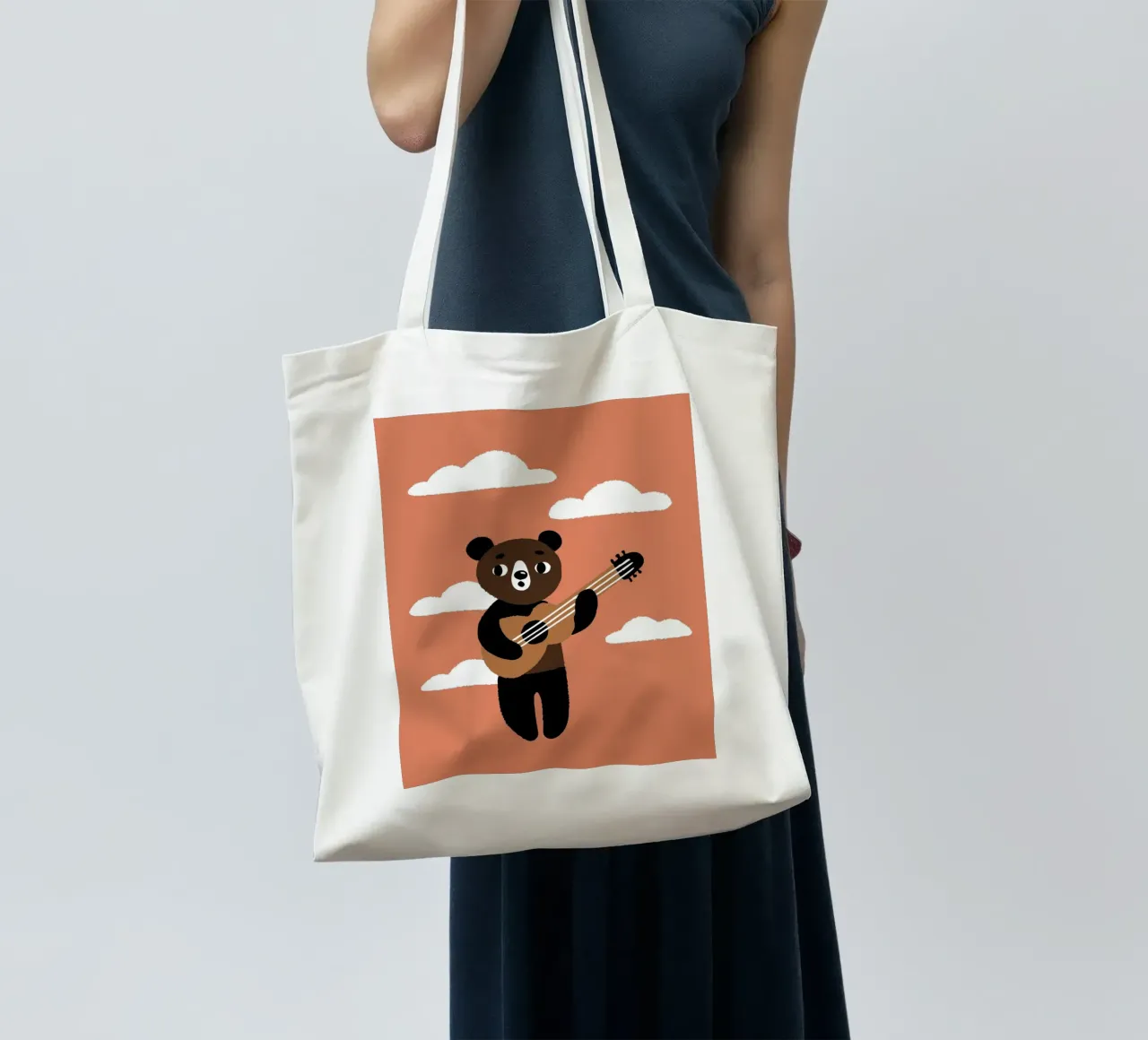 Orso con chitarra borsa in juta da TRENDY POSTER SHOP