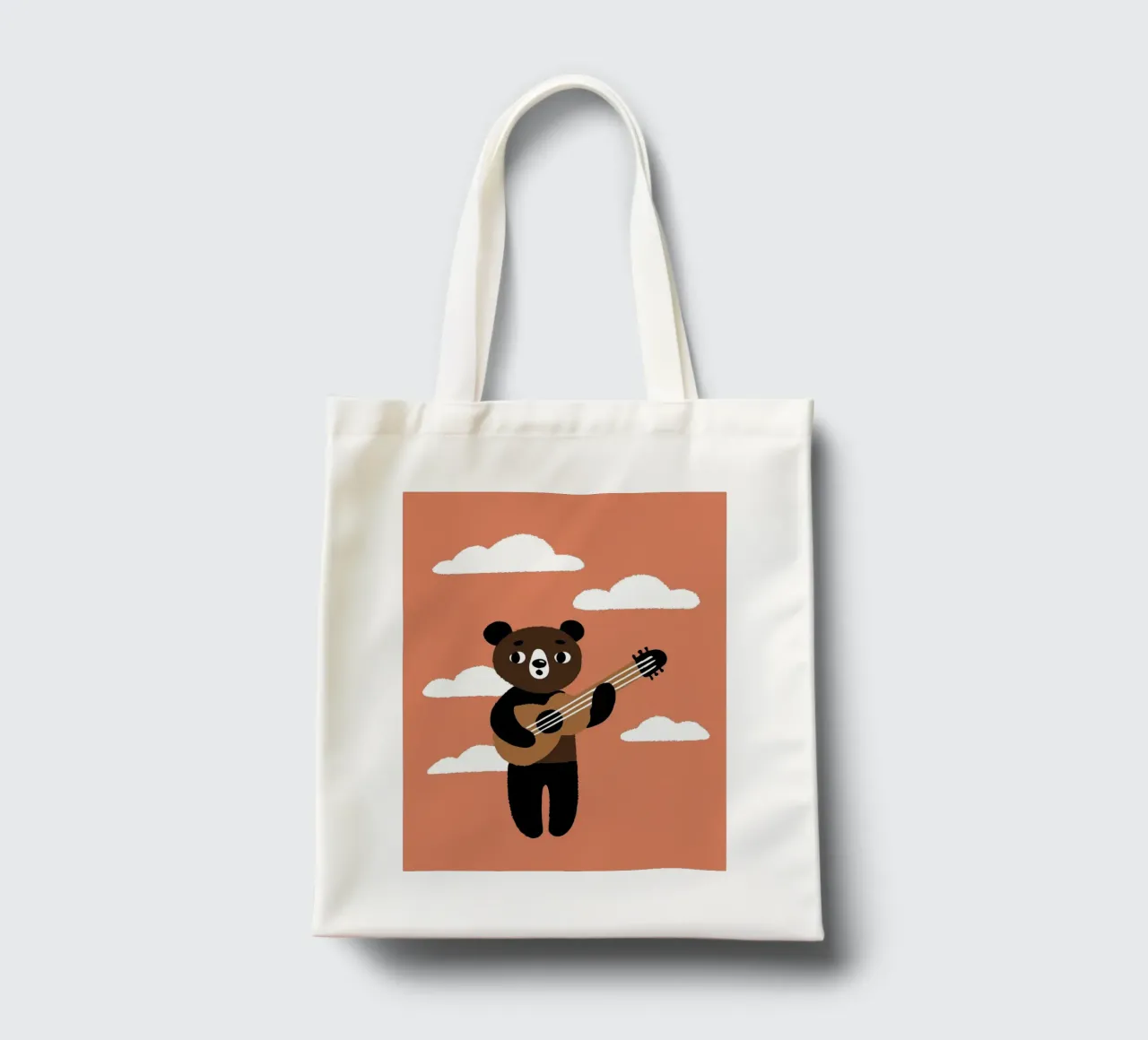 Orso con chitarra borsa in juta da TRENDY POSTER SHOP