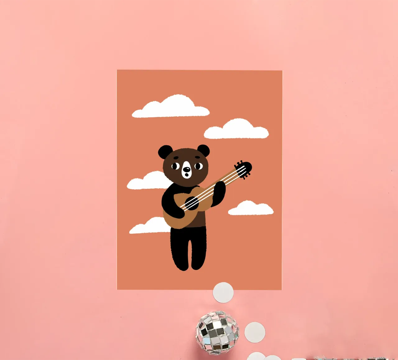 Bear with a Guitar sticker by TRENDY POSTER SHOP