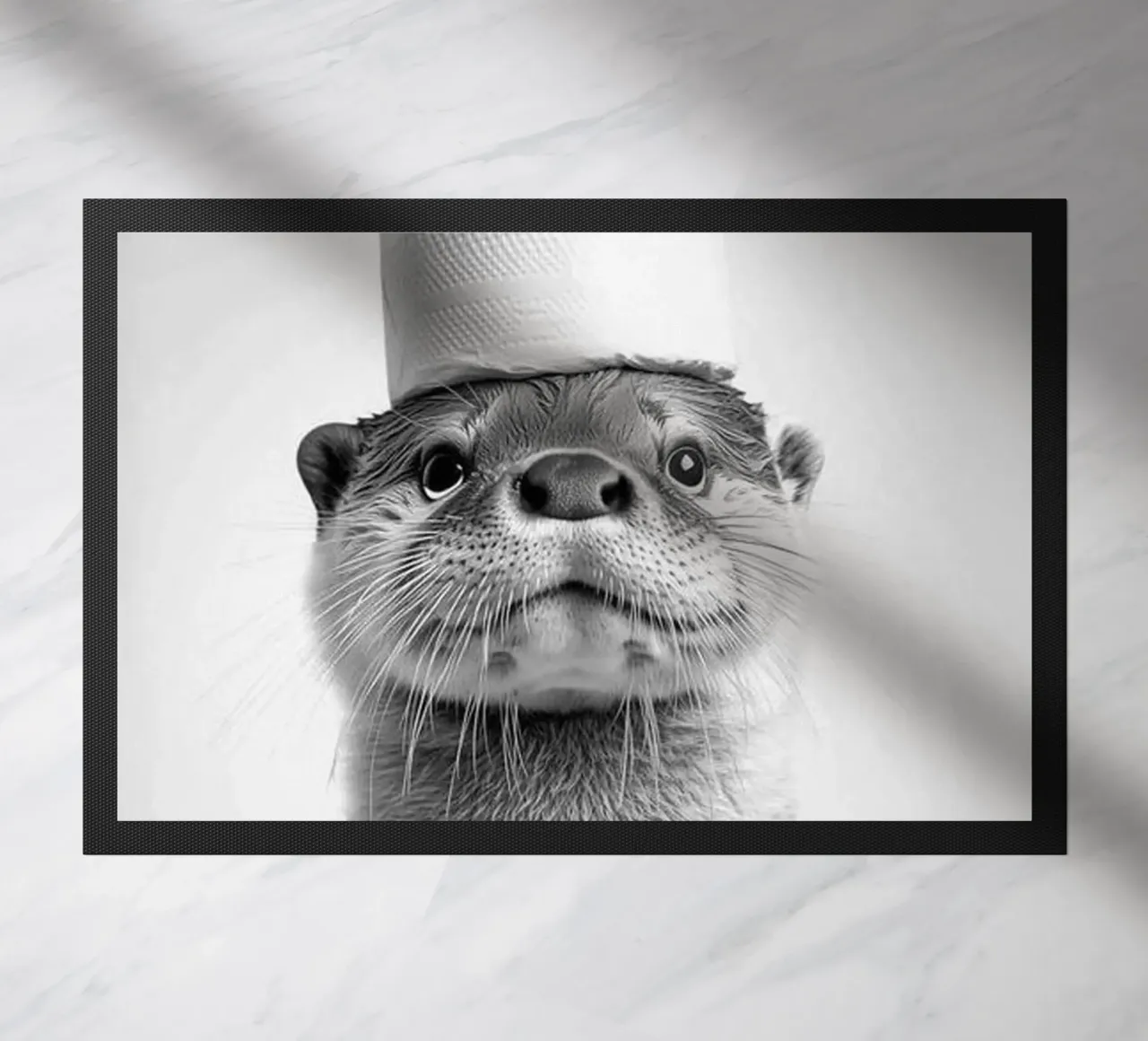 Servetten in het hoofd deurmat van christal shop