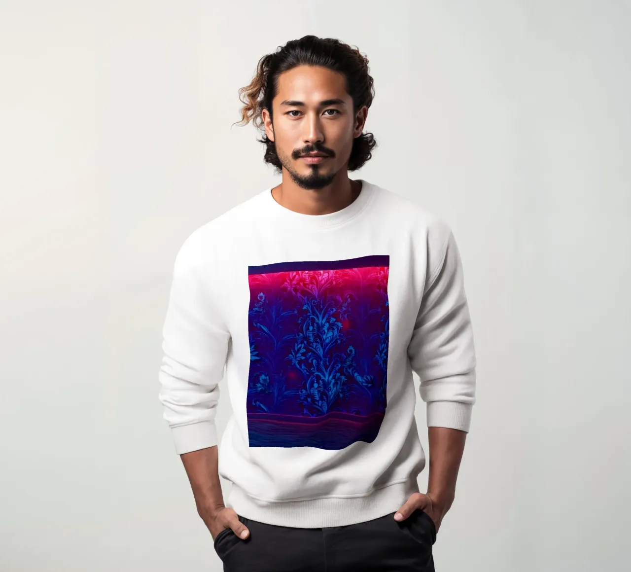 Parete a motivi colorati con illuminazione al neon in stile moderno felpa da DesignDoodle