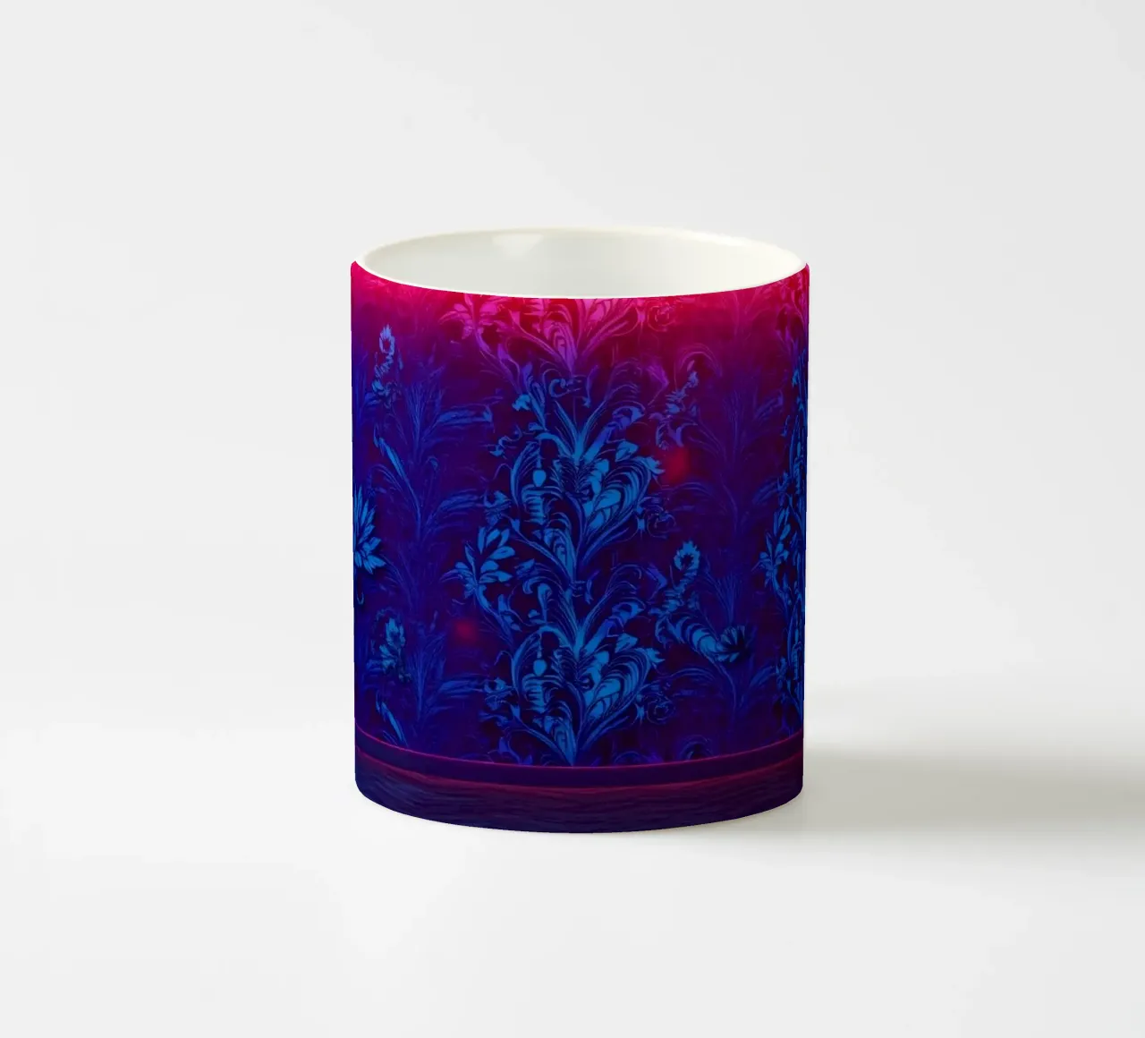 Parete a motivi colorati con illuminazione al neon in stile moderno tazza in ceramica da DesignDoodle