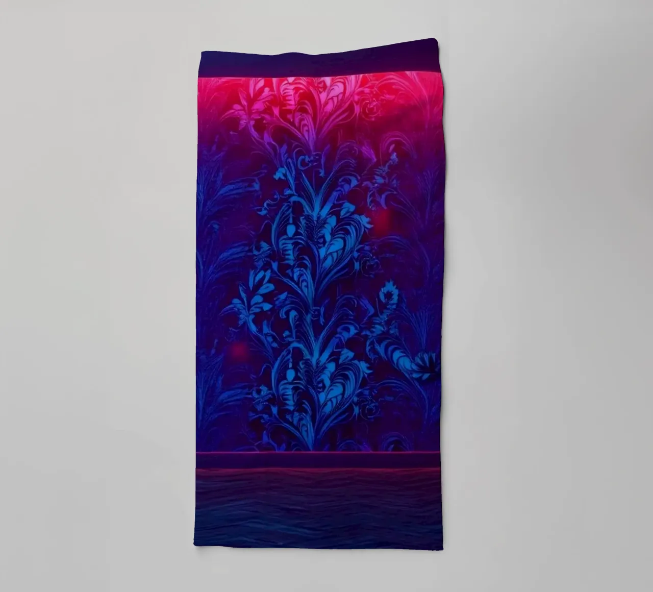 Colorful patterned wall with neon lighting in modern towel by DesignDoodle
