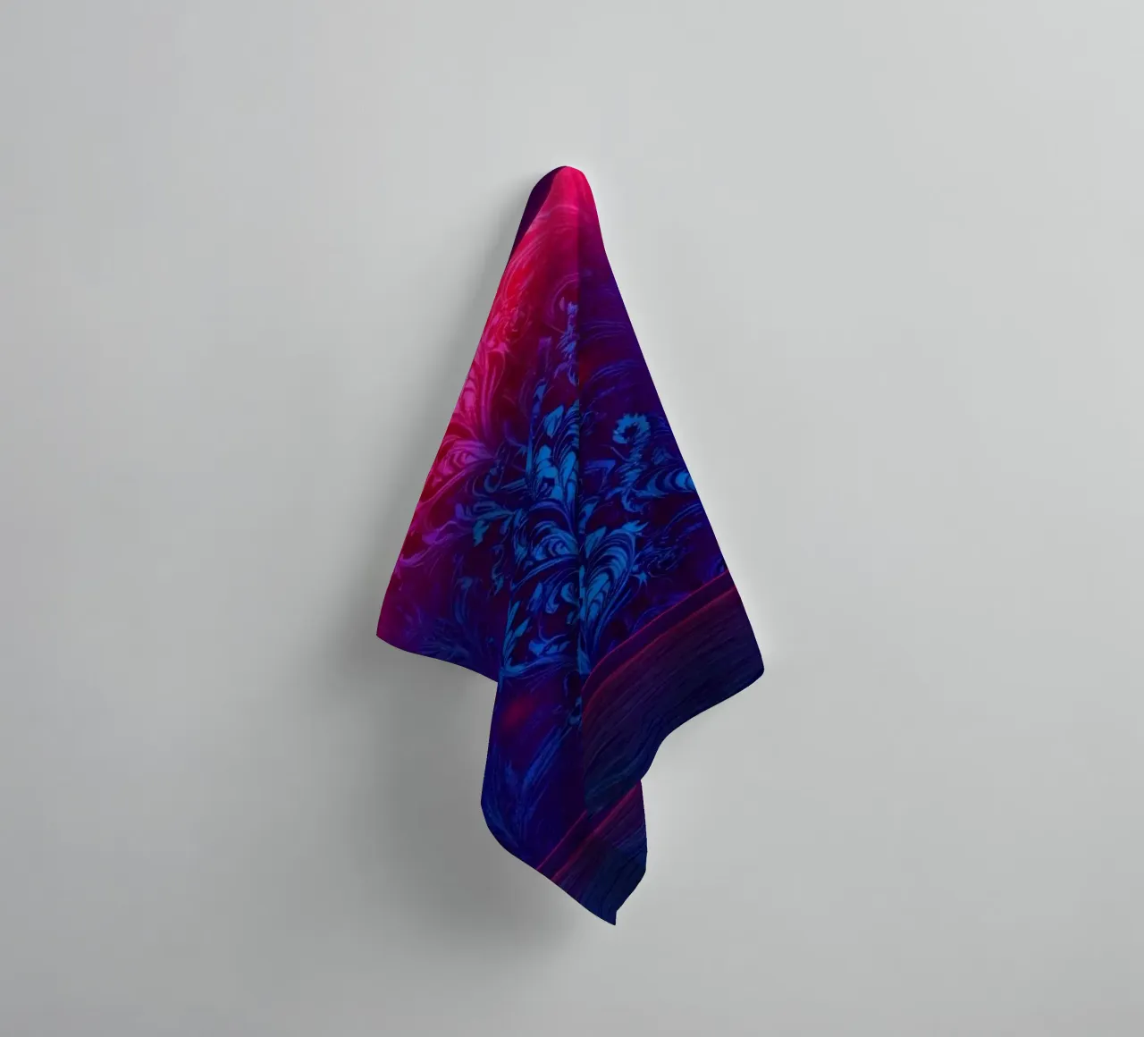 Colorful patterned wall with neon lighting in modern towel by DesignDoodle
