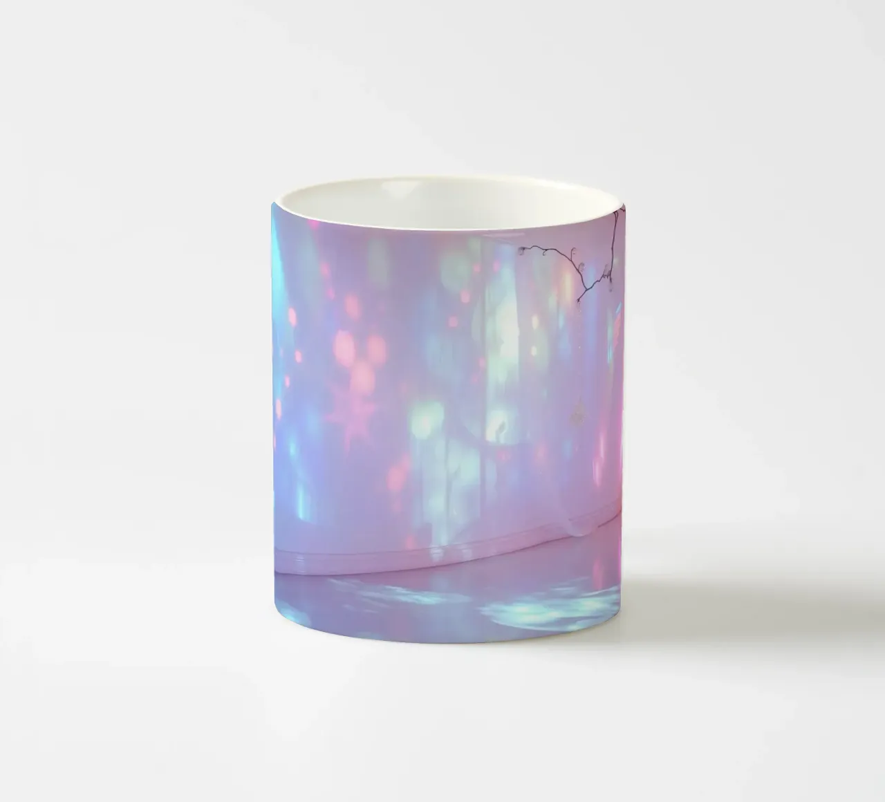 Le proiezioni di luce colorata creano un'atmosfera eterea in tazza in ceramica da DesignDoodle