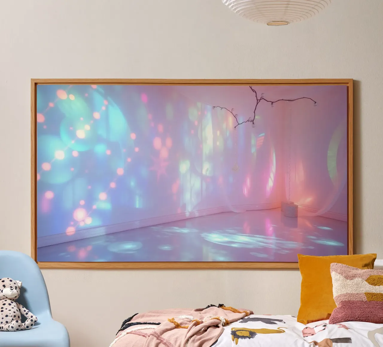 Le proiezioni di luce colorata creano un'atmosfera eterea in alluminio dibond da DesignDoodle