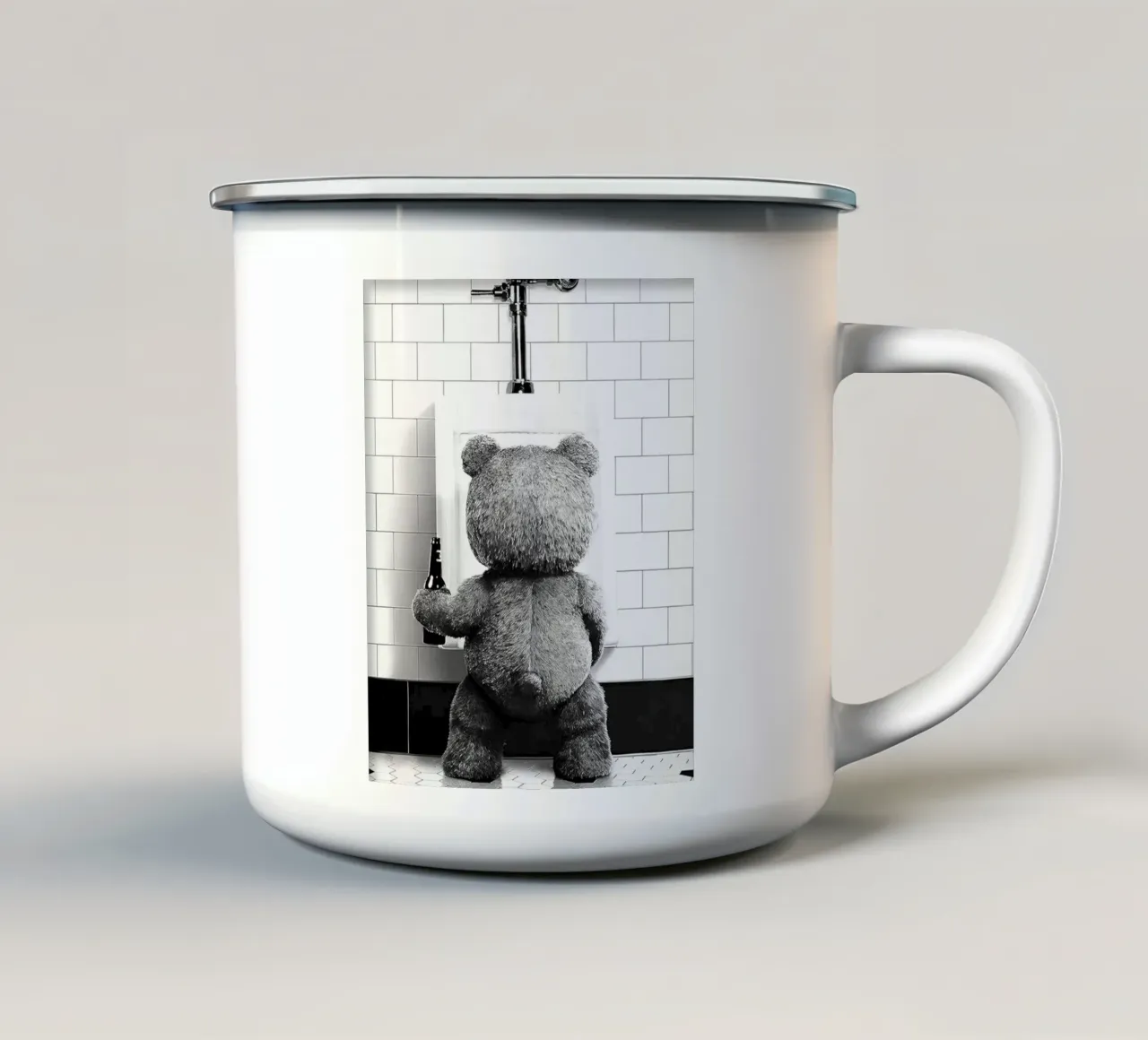 Voy al baño taza de esmalte de christal shop