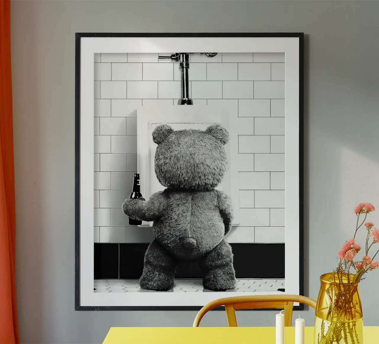 Vado in bagno poster con telaio in legno da christal shop