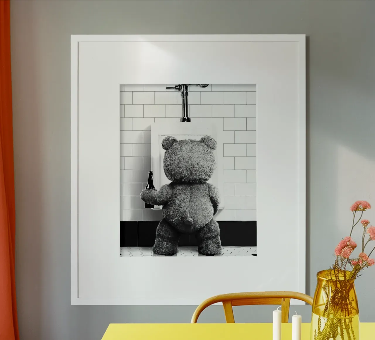 Vado in bagno poster con telaio in legno da christal shop