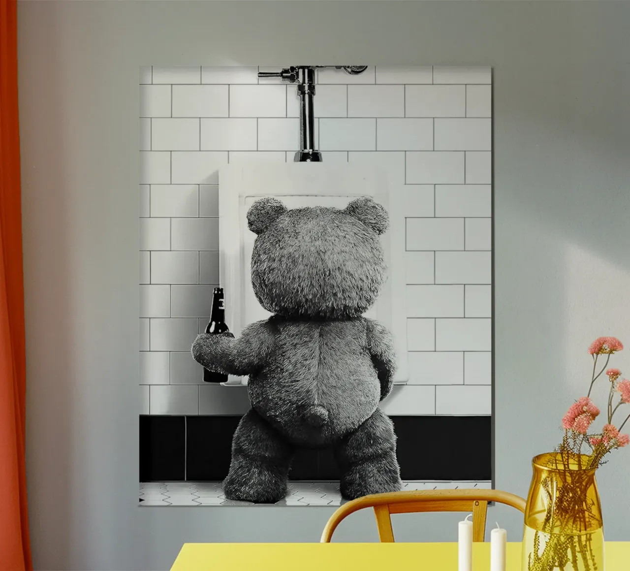 Vado in bagno poster con telaio in legno da christal shop