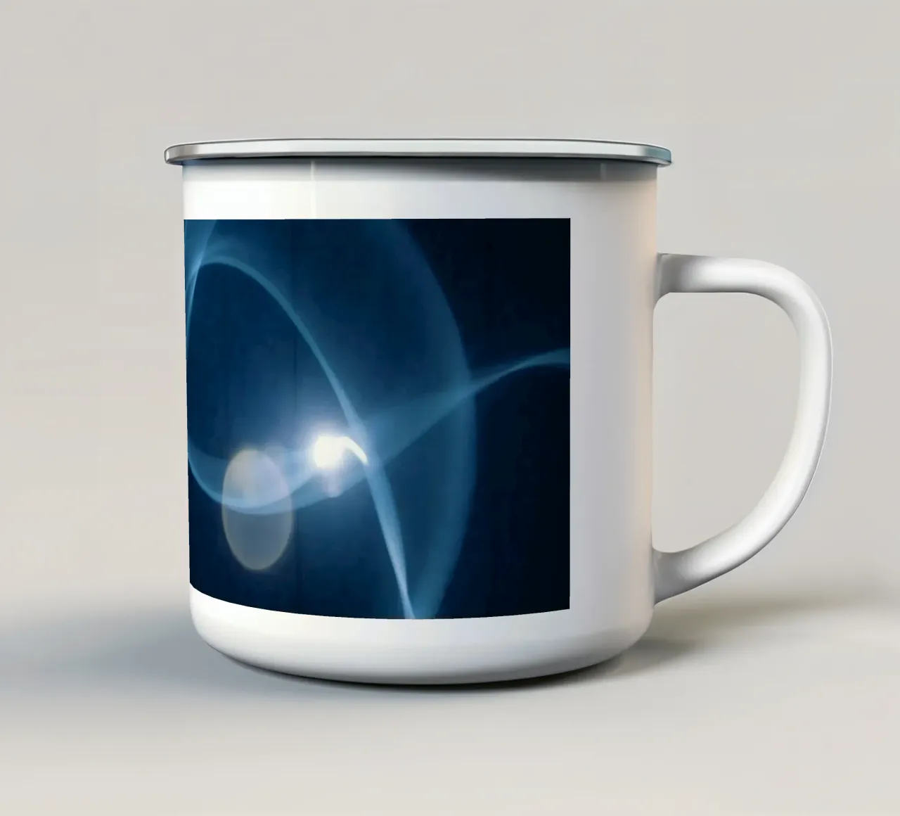 Le onde di luce blu che scorrono creano un effetto visivo calmante tazza in smalto da DesignDoodle
