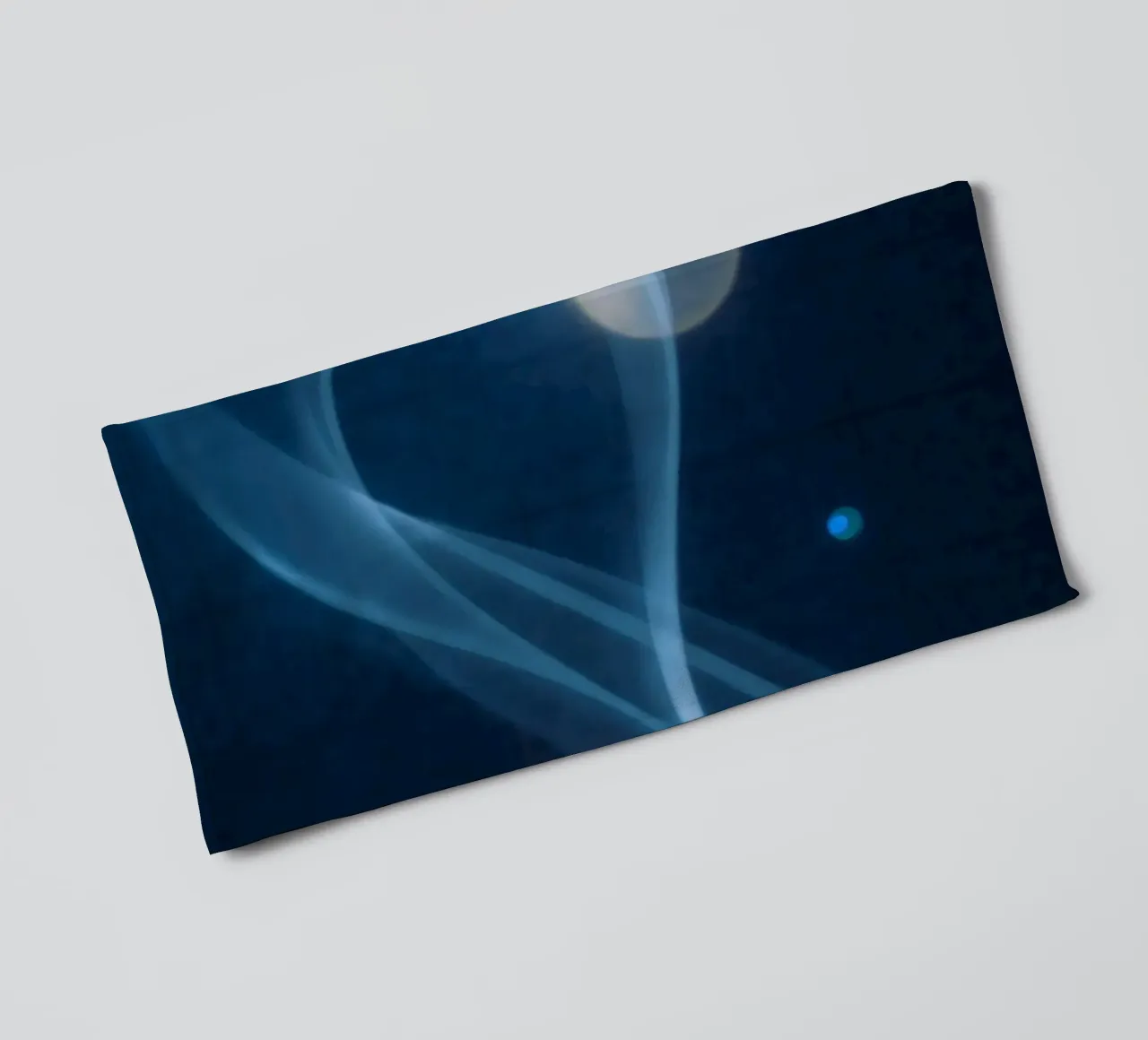 Flowing blue light waves create a calming visual effect towel by DesignDoodle