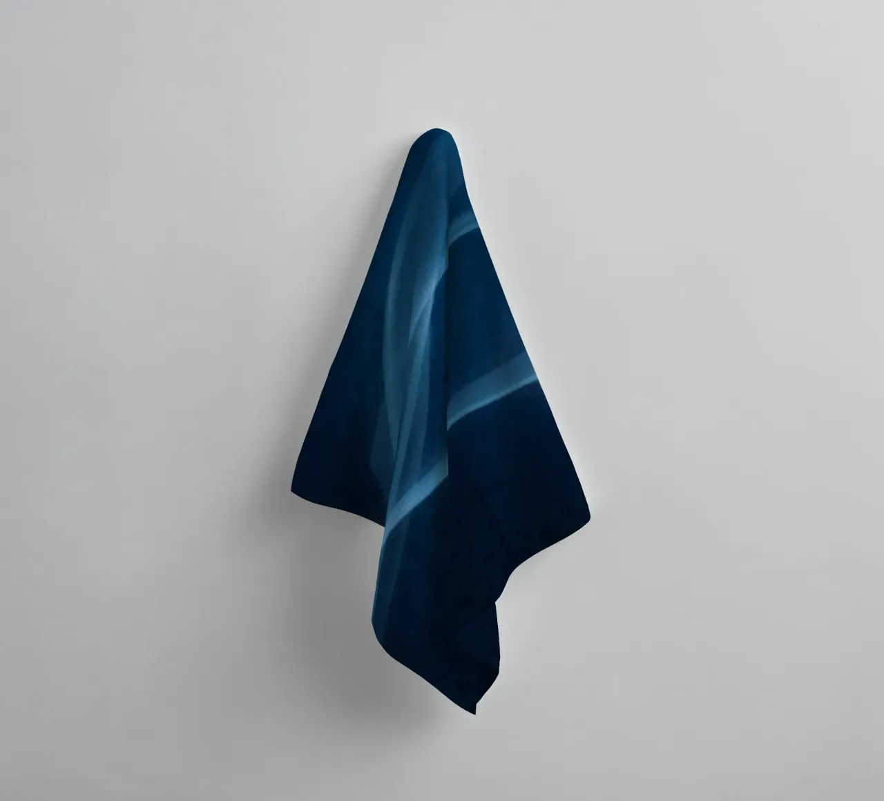 Flowing blue light waves create a calming visual effect towel by DesignDoodle