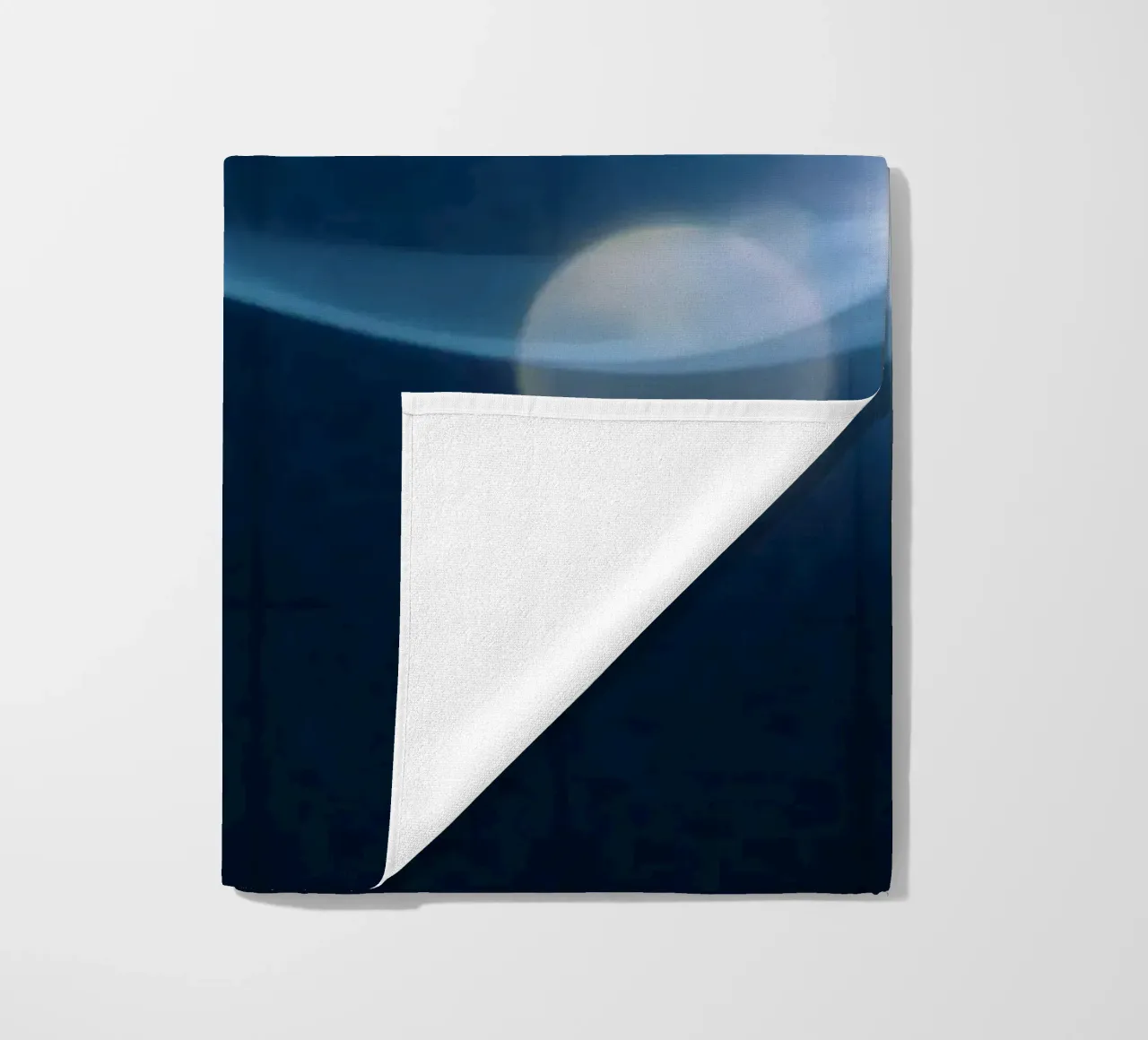 Flowing blue light waves create a calming visual effect beach towel by DesignDoodle