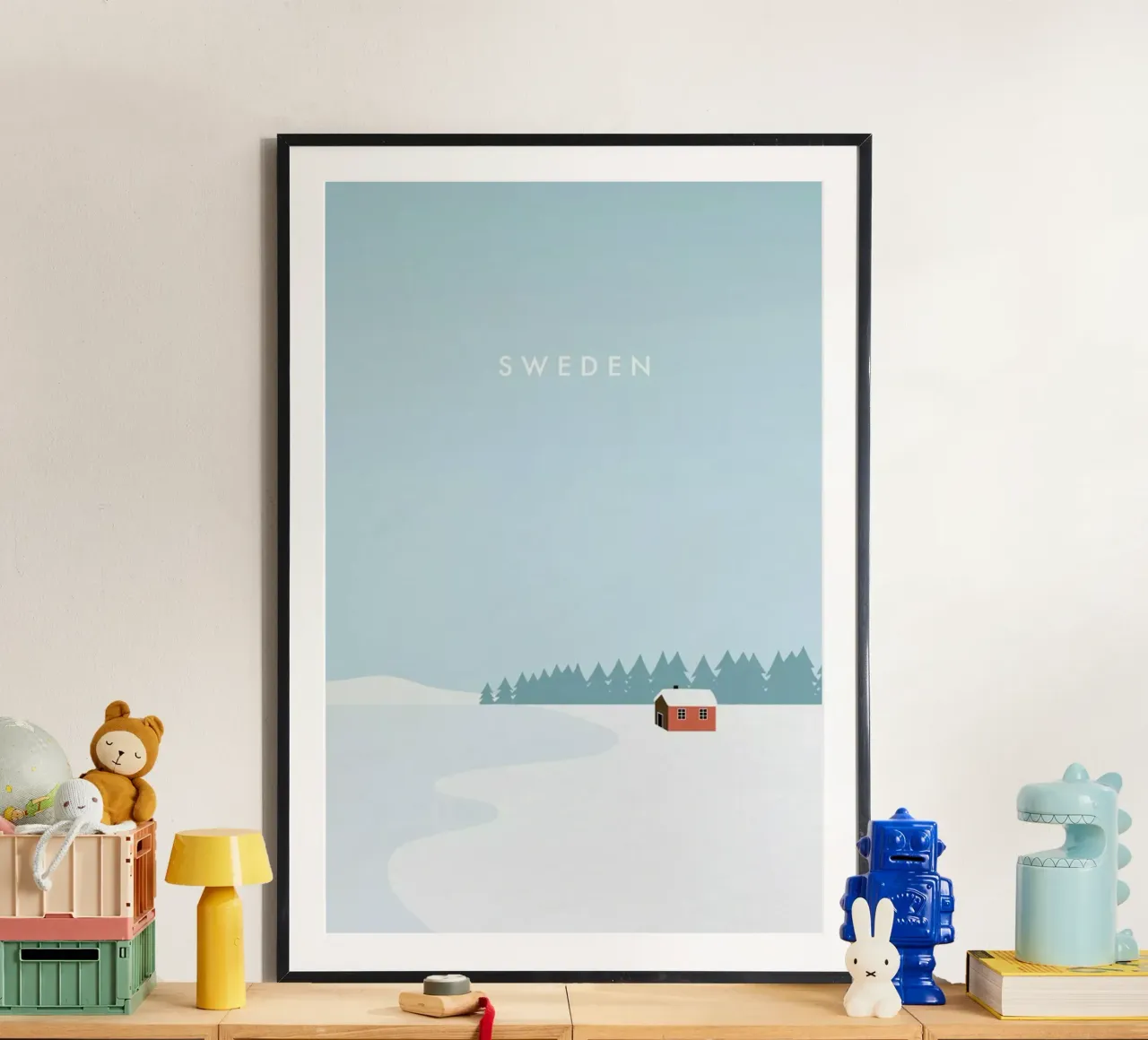 Sweden poster con telaio in alluminio da Katinka Reinke