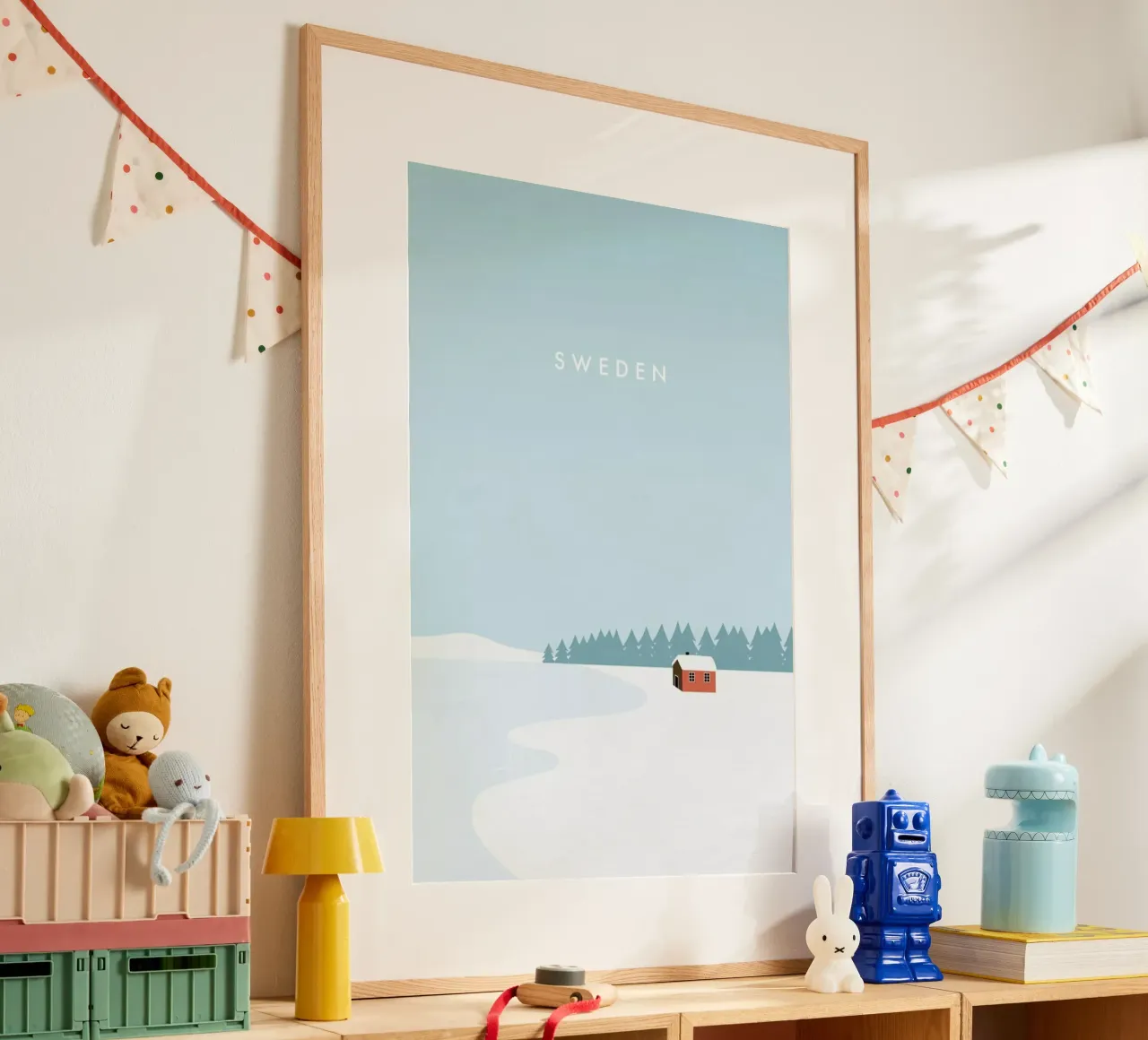 Sweden poster con telaio in alluminio da Katinka Reinke