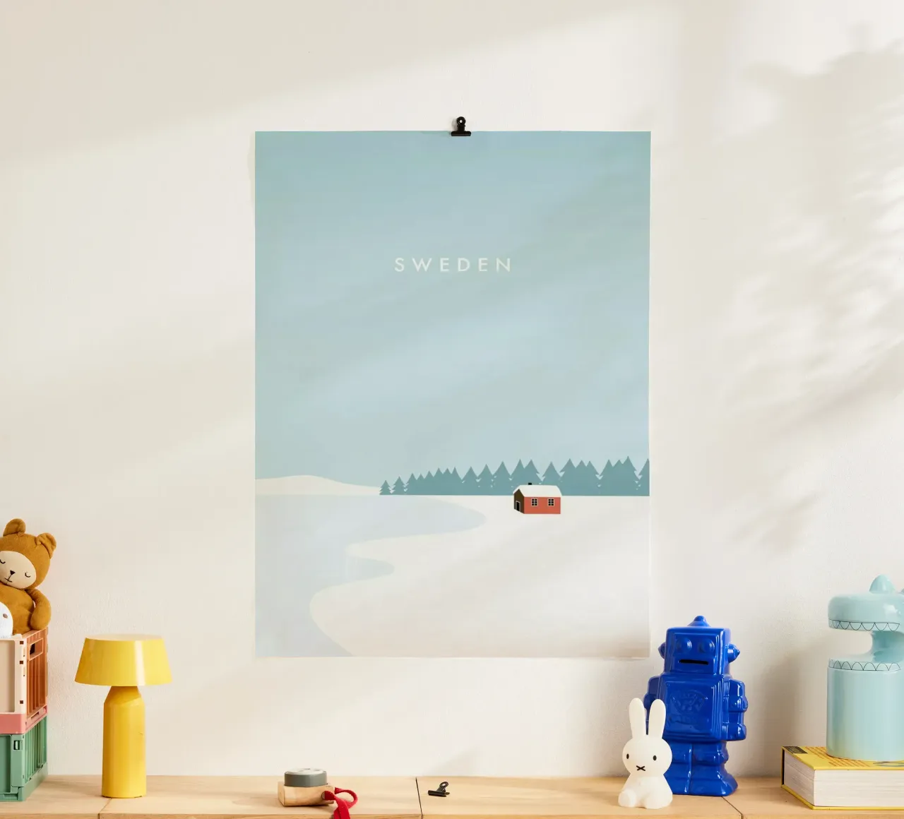 Sweden poster con telaio in alluminio da Katinka Reinke