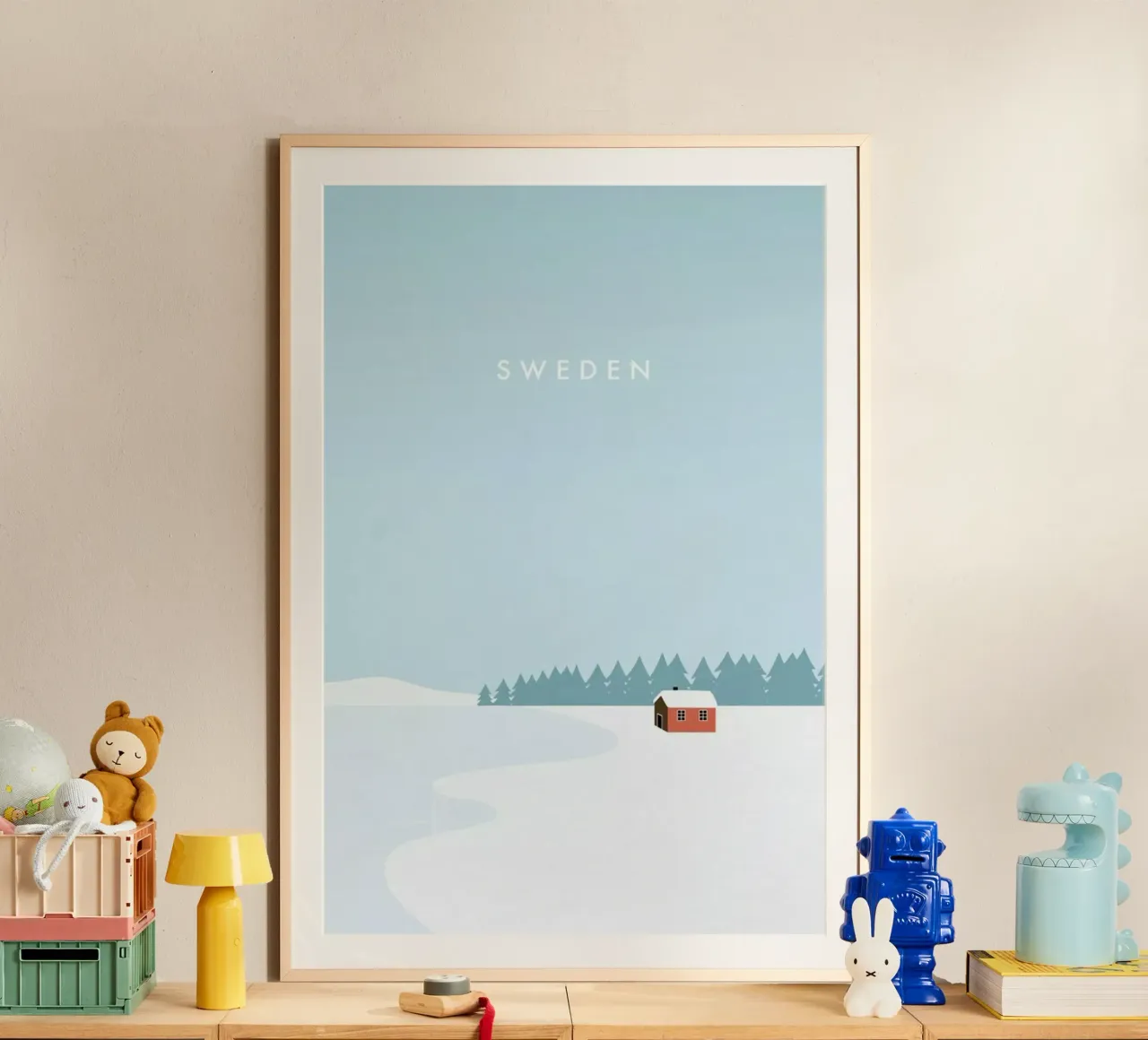 Sweden poster con telaio in alluminio da Katinka Reinke