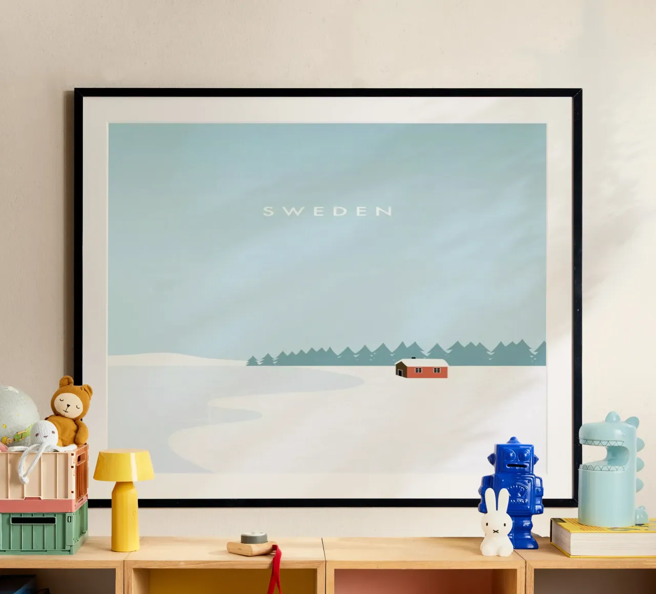 Sweden poster con telaio in alluminio da Katinka Reinke