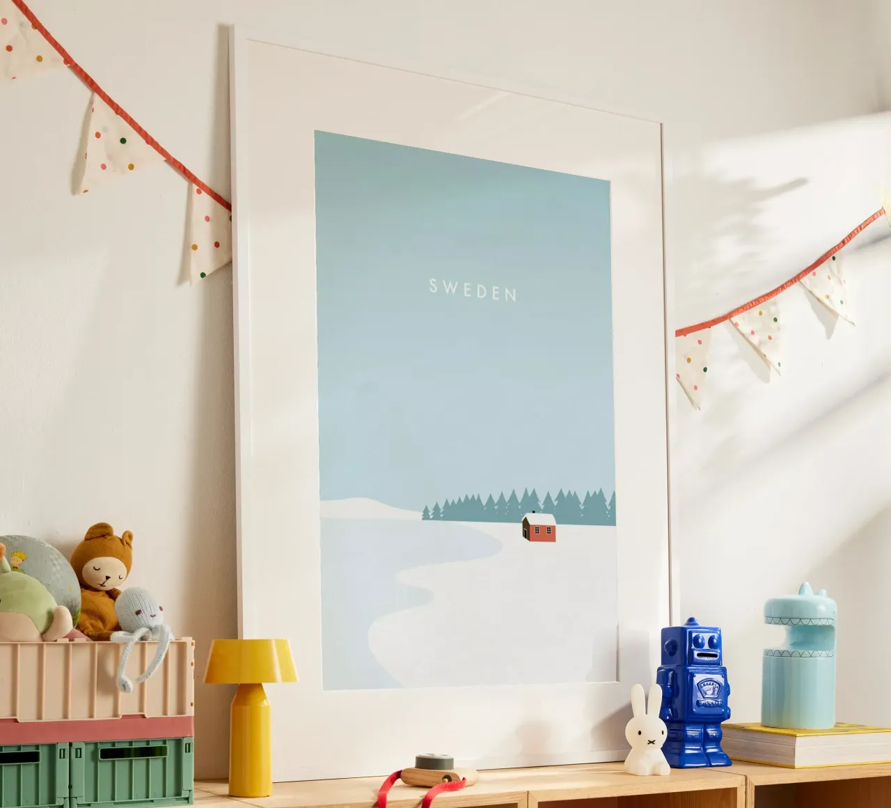 Sweden poster con telaio in alluminio da Katinka Reinke