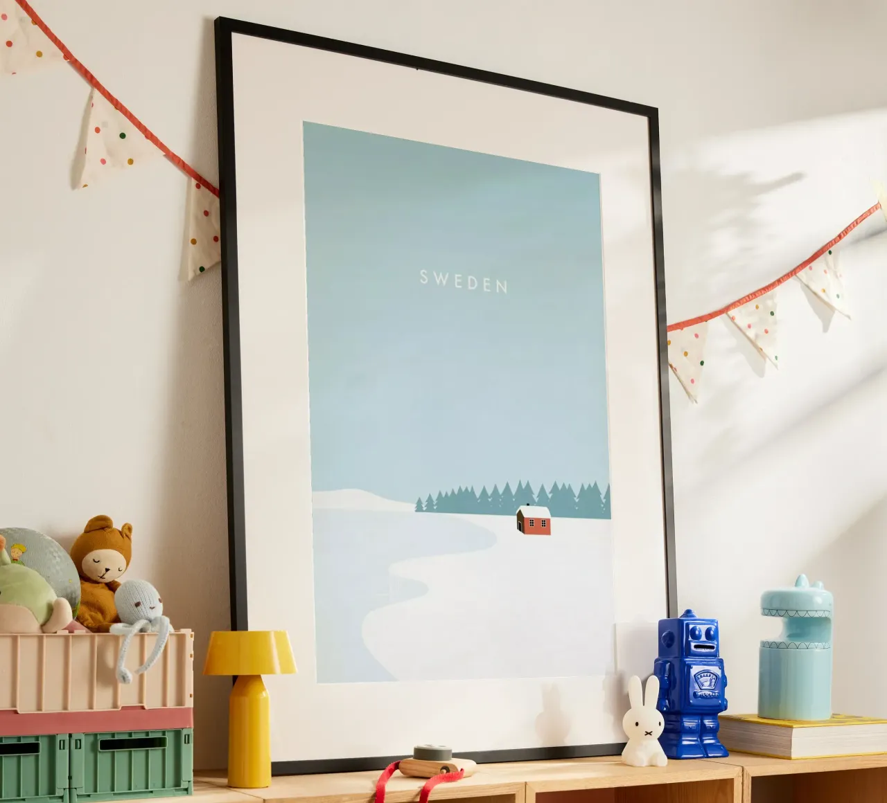 Sweden poster con telaio in alluminio da Katinka Reinke