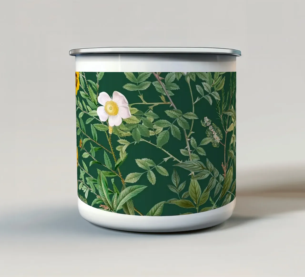 Vintage Christmas Floral Pattern tazza in smalto da burcukorkmazyurek