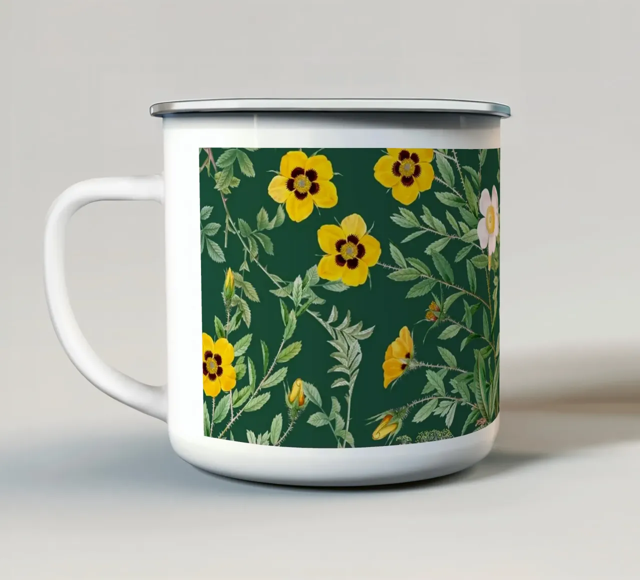 Vintage Christmas Floral Pattern tazza in smalto da burcukorkmazyurek