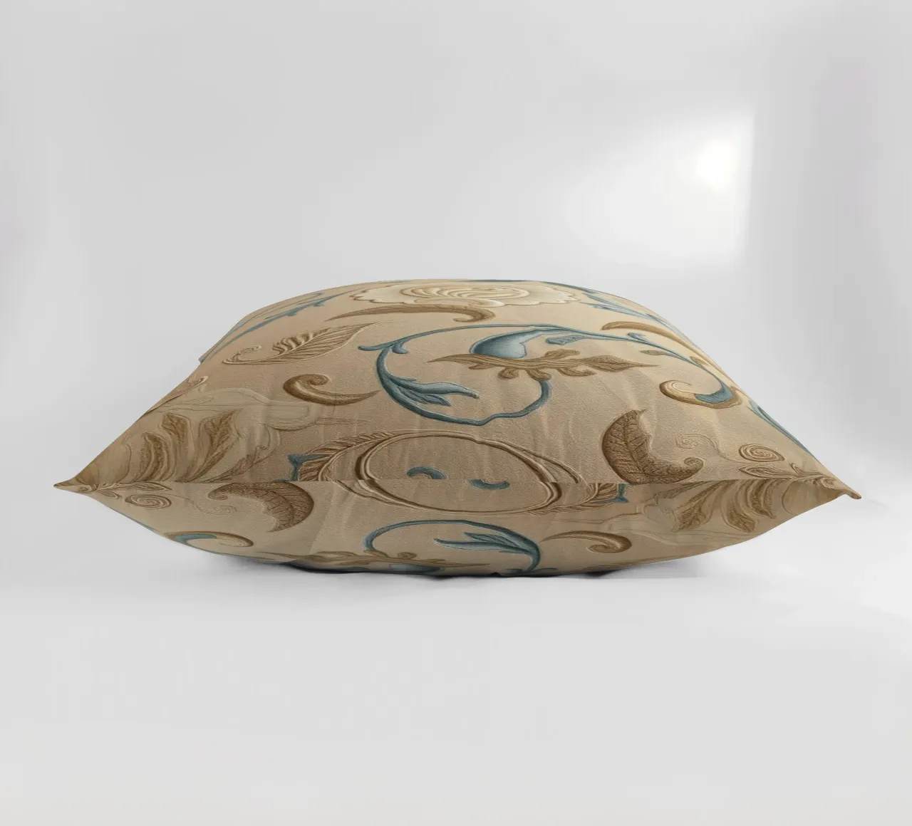 Un élégant motif floral dans des tons pastel orne l'art texturé. coussin de DesignDoodle