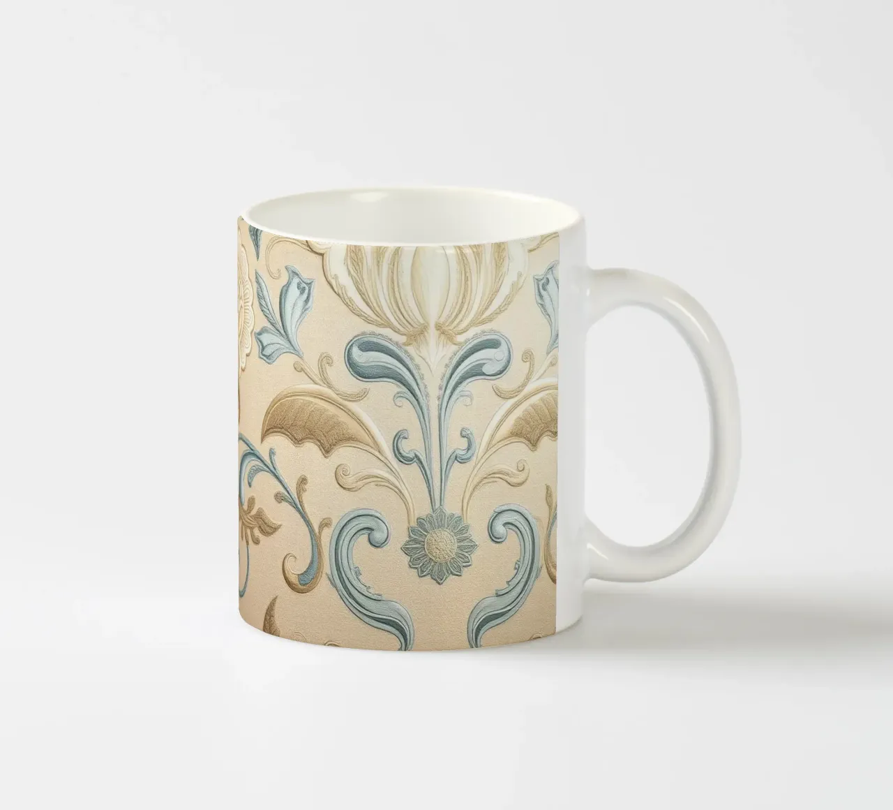 Elegant bloemenontwerp in pasteltinten siert kunst met textuur keramische mok van DesignDoodle
