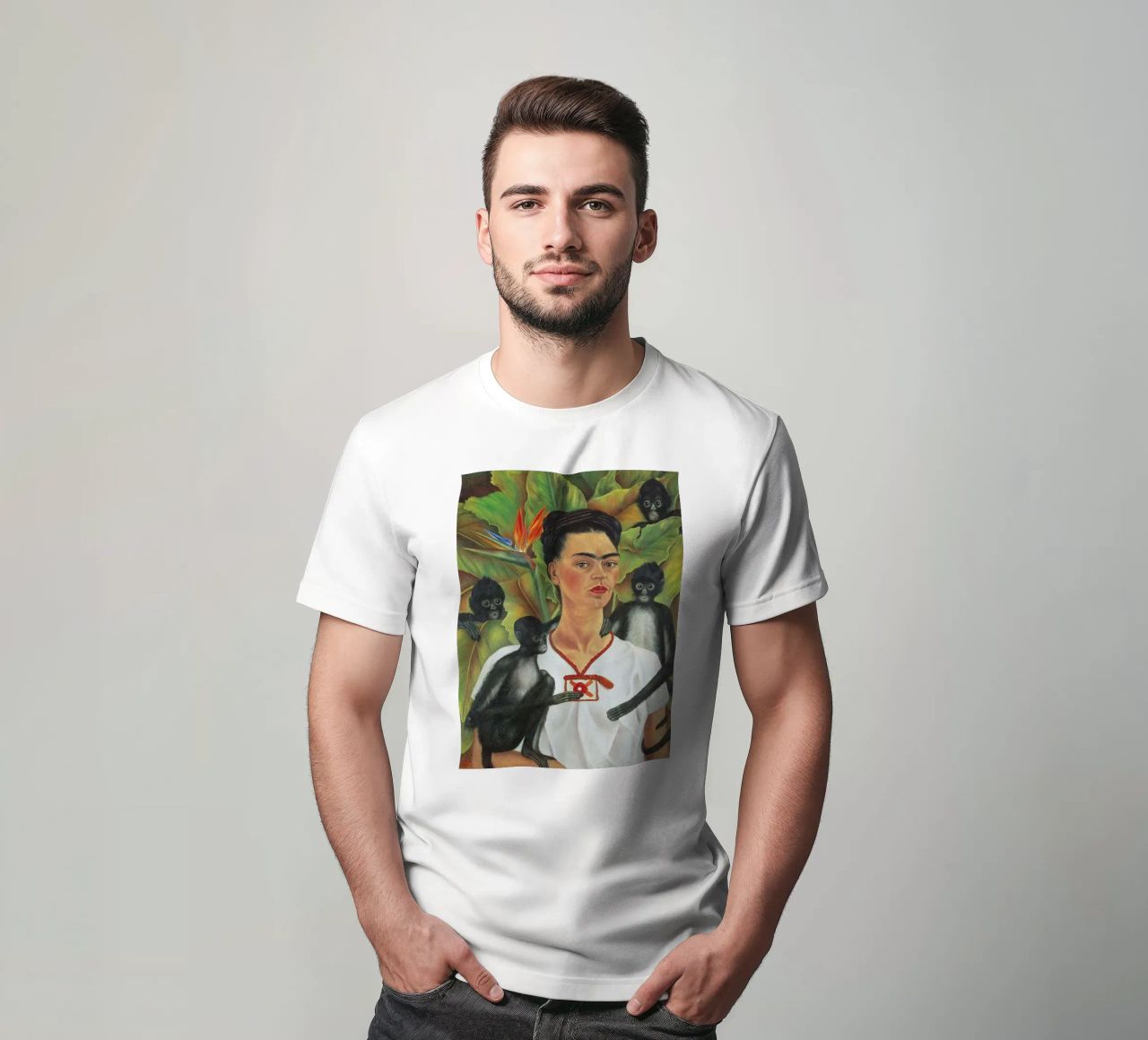 Self Portrait With Monkey t-shirt da Mirei Aguerro