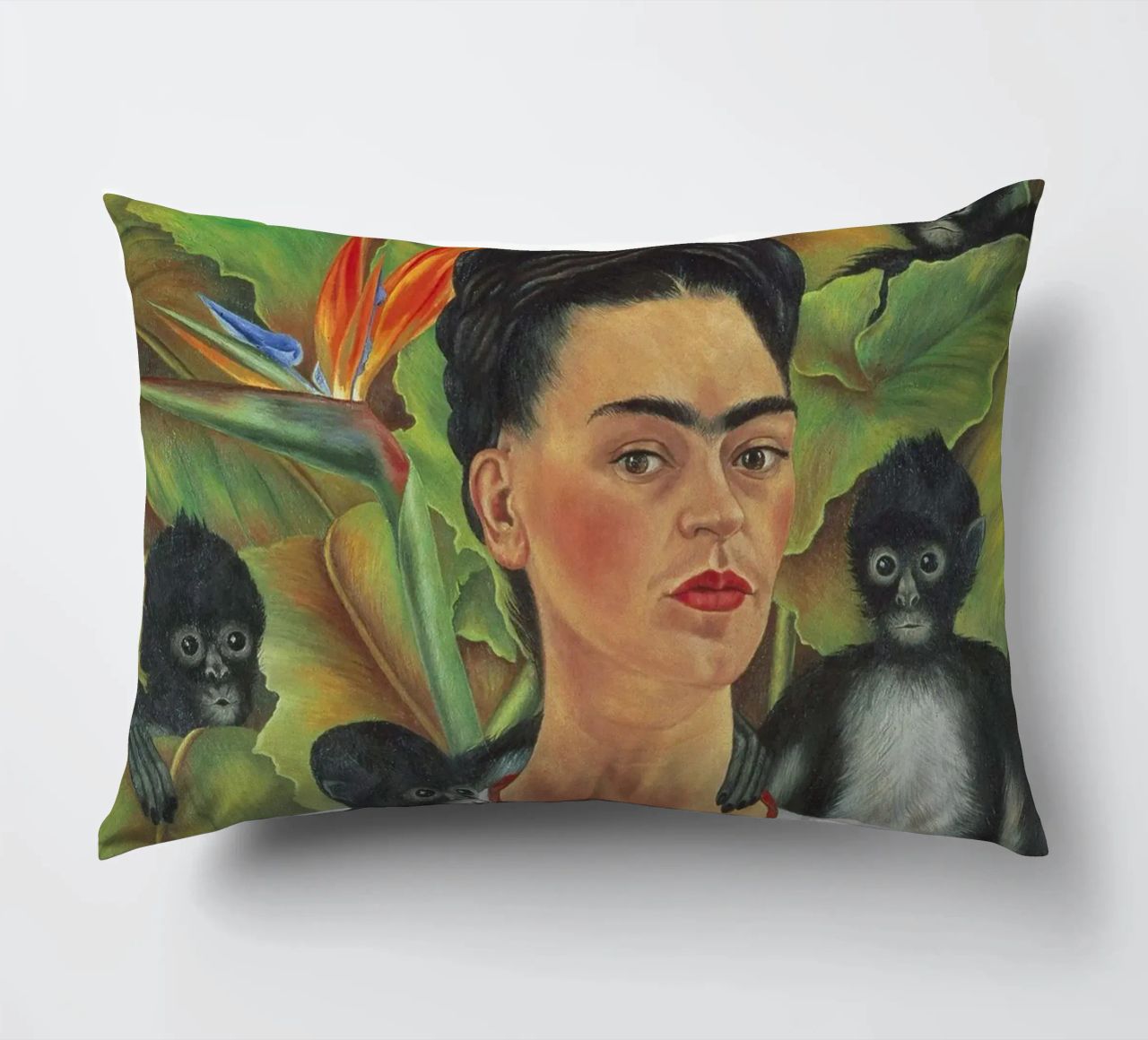 Self Portrait With Monkey cuscino da Mirei Aguerro