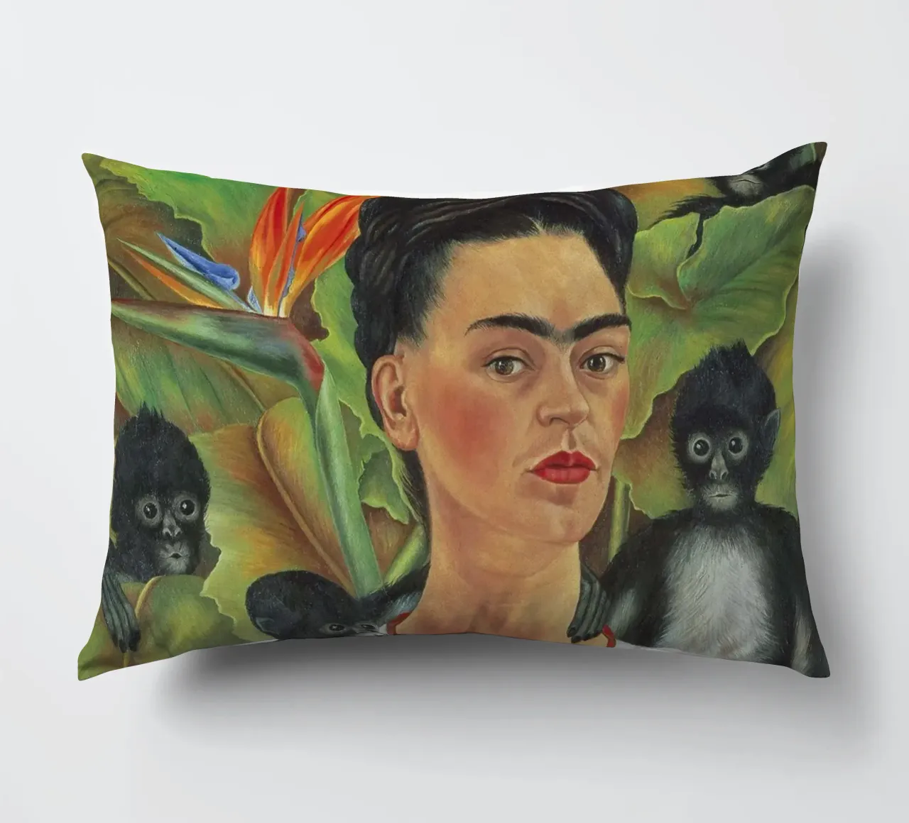Self Portrait With Monkey cuscino da Mirei Aguerro