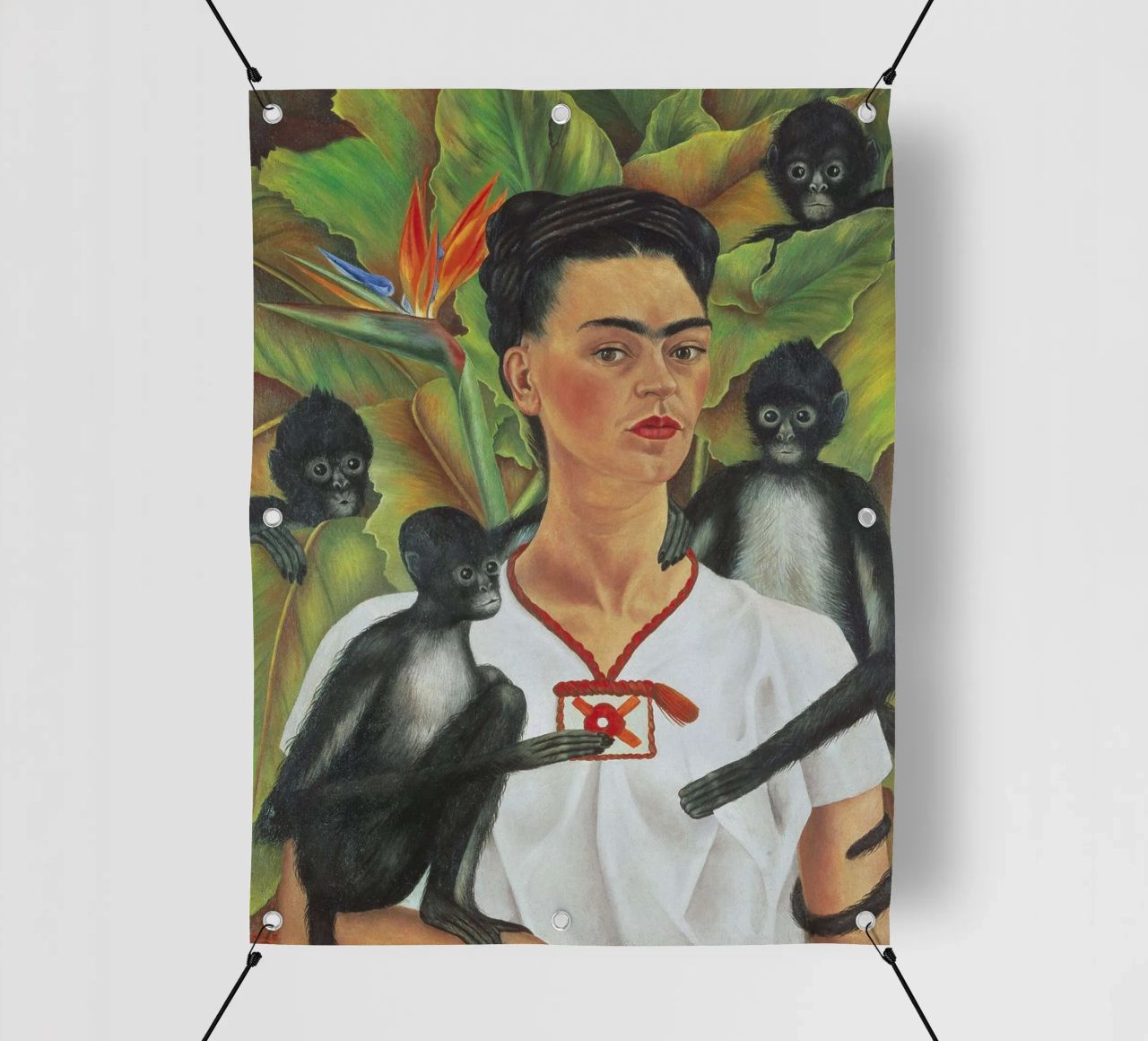 Self Portrait With Monkey telo in pvc da Mirei Aguerro