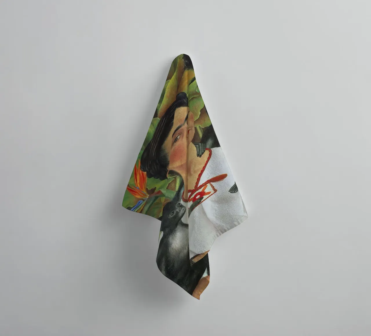 Self Portrait With Monkey towel by Mirei Aguerro