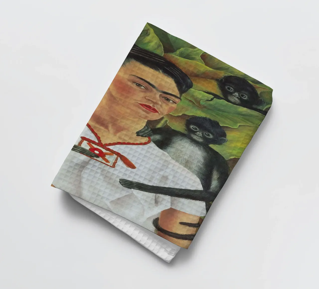 Self Portrait With Monkey torchon de Mirei Aguerro
