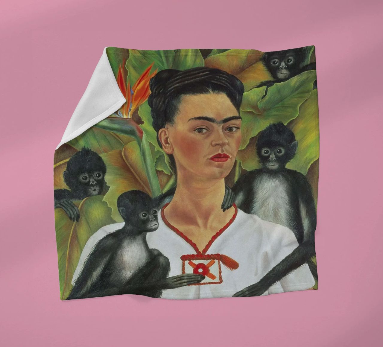 Self Portrait With Monkey coperta in pile da Mirei Aguerro