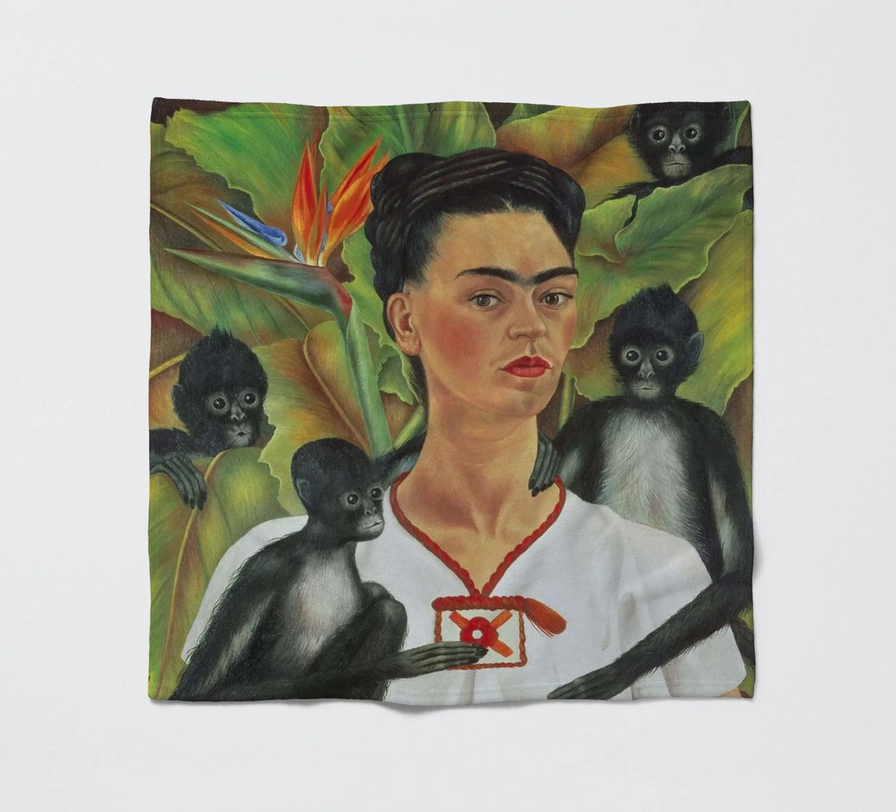 Self Portrait With Monkey coperta in pile da Mirei Aguerro
