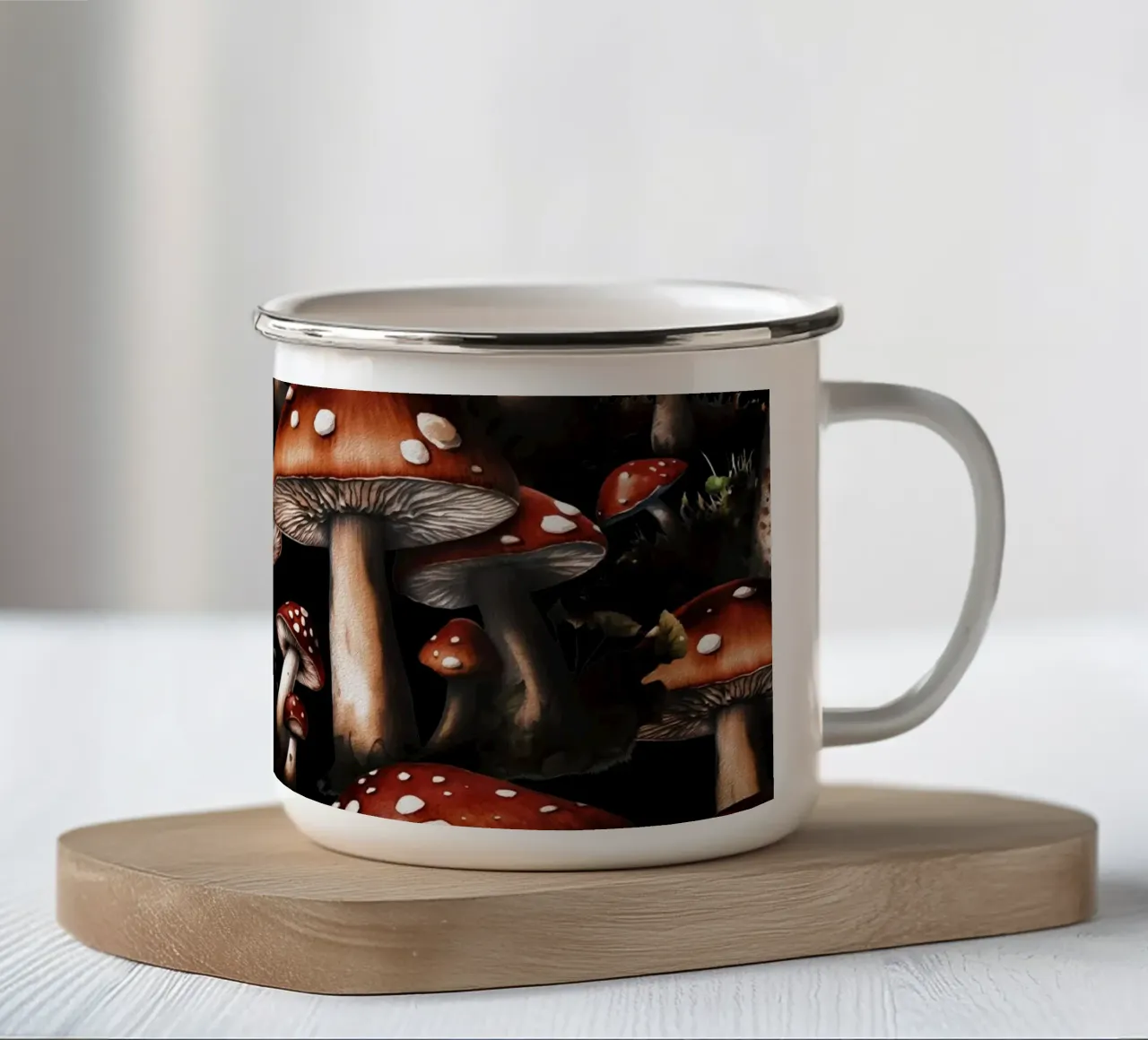 Mushroom Paradise IV tazza in smalto da burcukorkmazyurek