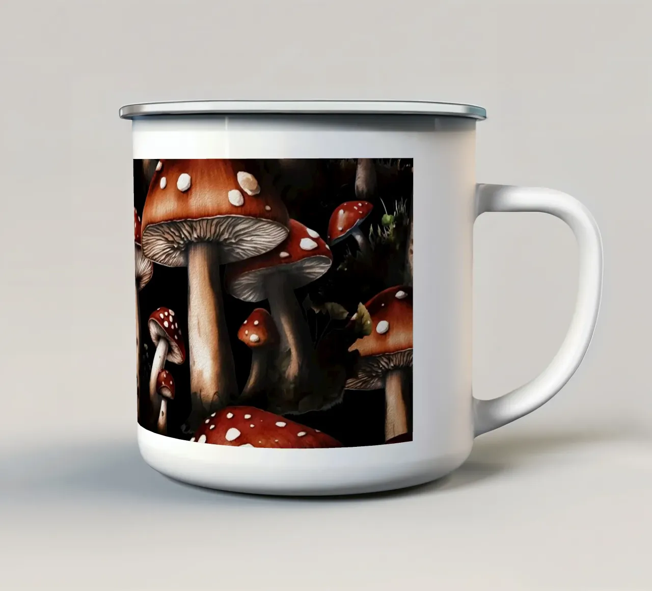 Mushroom Paradise IV tazza in smalto da burcukorkmazyurek
