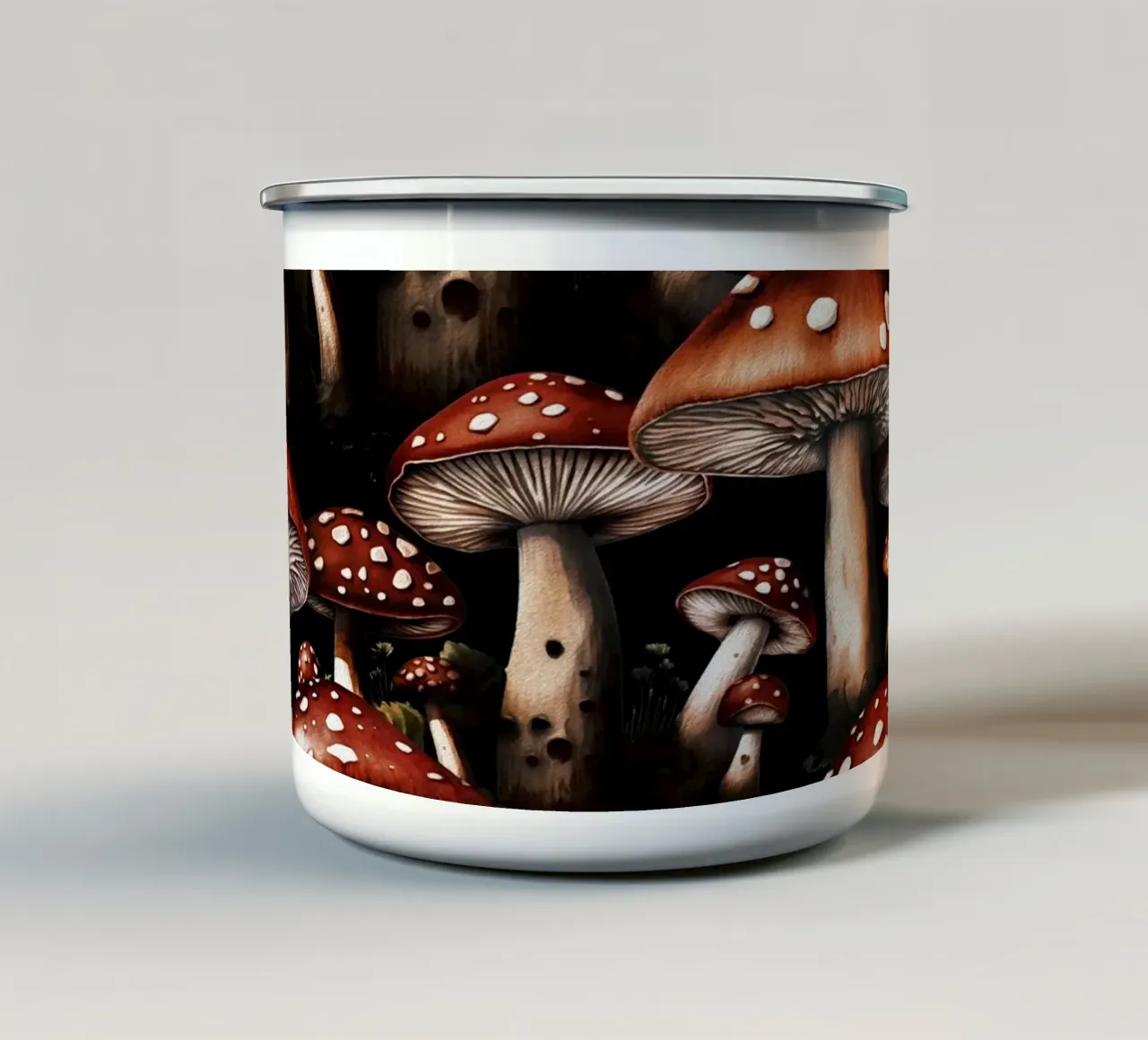 Mushroom Paradise IV tazza in smalto da burcukorkmazyurek