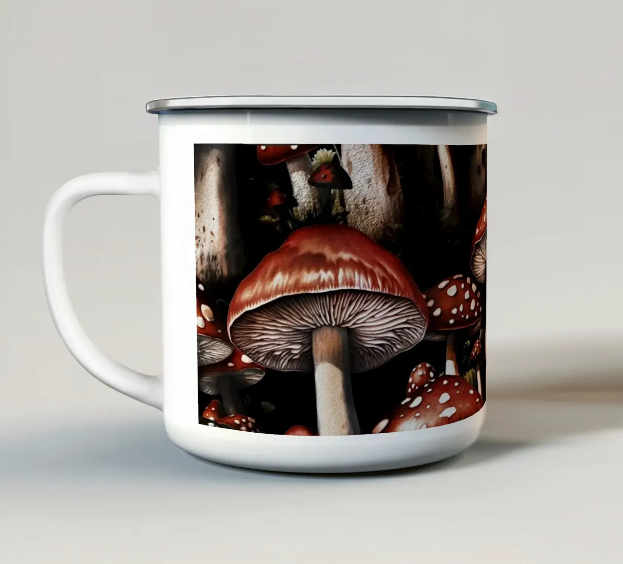 Mushroom Paradise IV tazza in smalto da burcukorkmazyurek