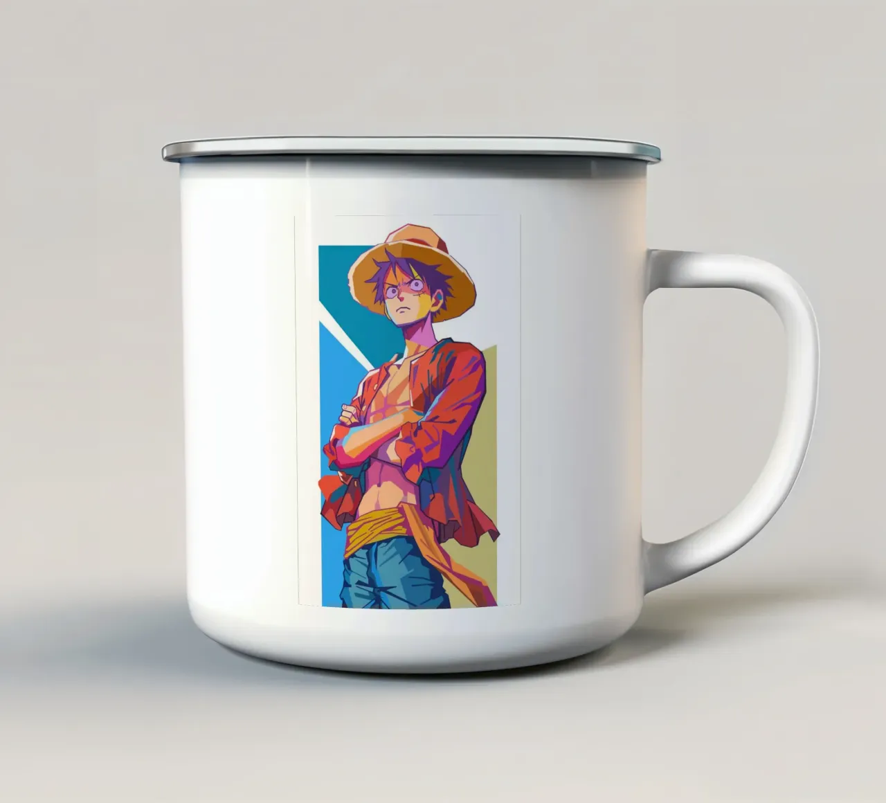 Monkey D Luffy One Piece tazza in smalto da Hantamrata