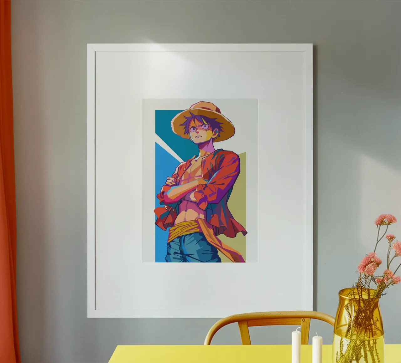 Monkey D Luffy One Piece poster con telaio in alluminio da Hantamrata
