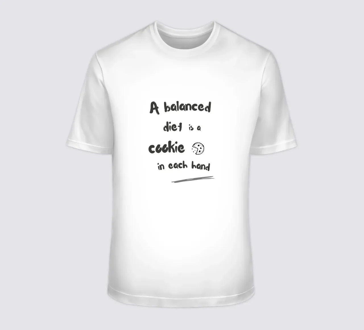 A balanced diet is a cookie in each hand t-shirt da typostudio