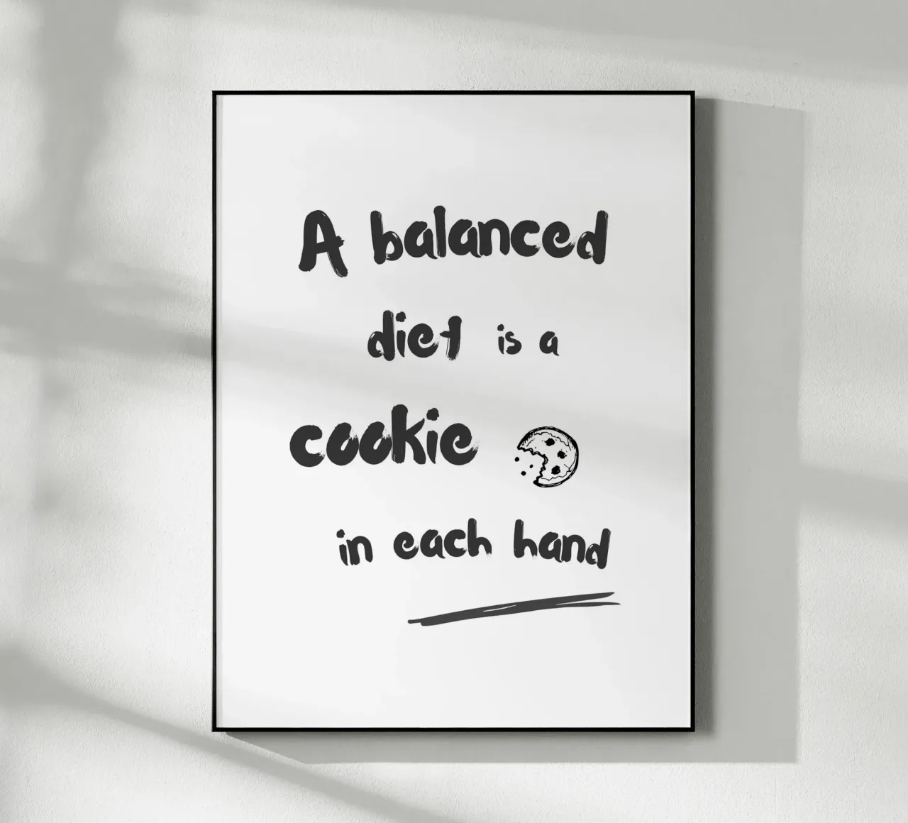 A balanced diet is a cookie in each hand plexiglass da typostudio