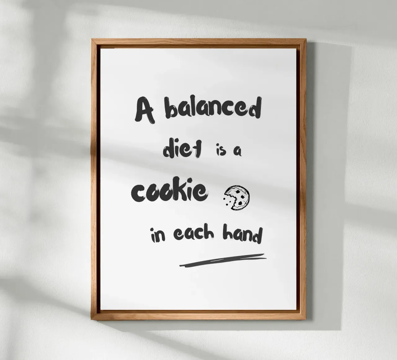 A balanced diet is a cookie in each hand alluminio dibond da typostudio