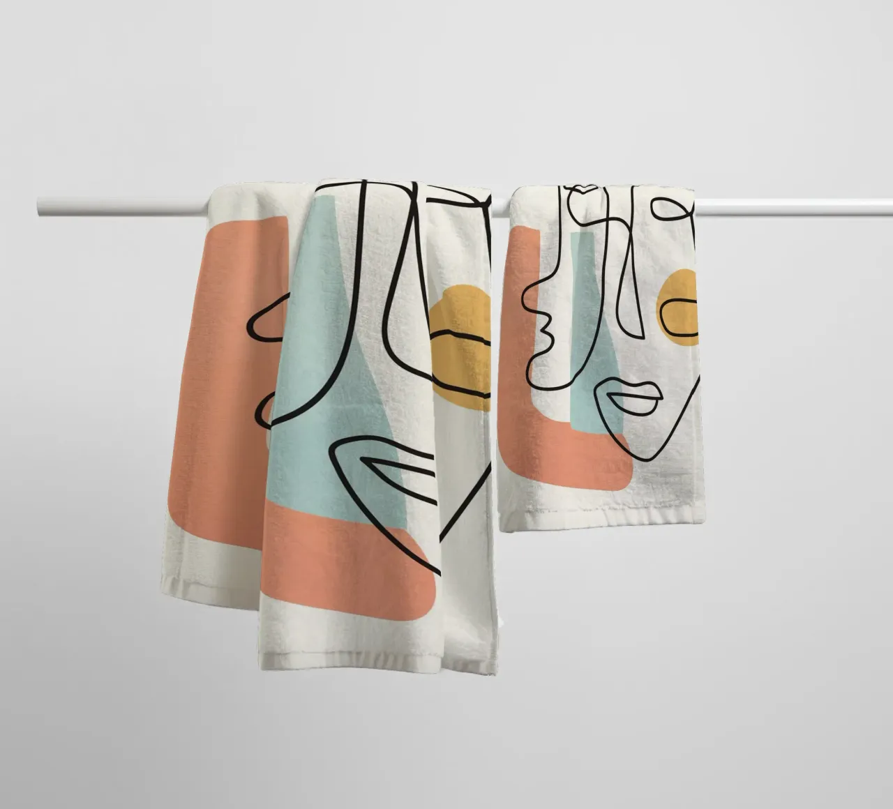 Abstract Faces 4 toalla de baño de cityart